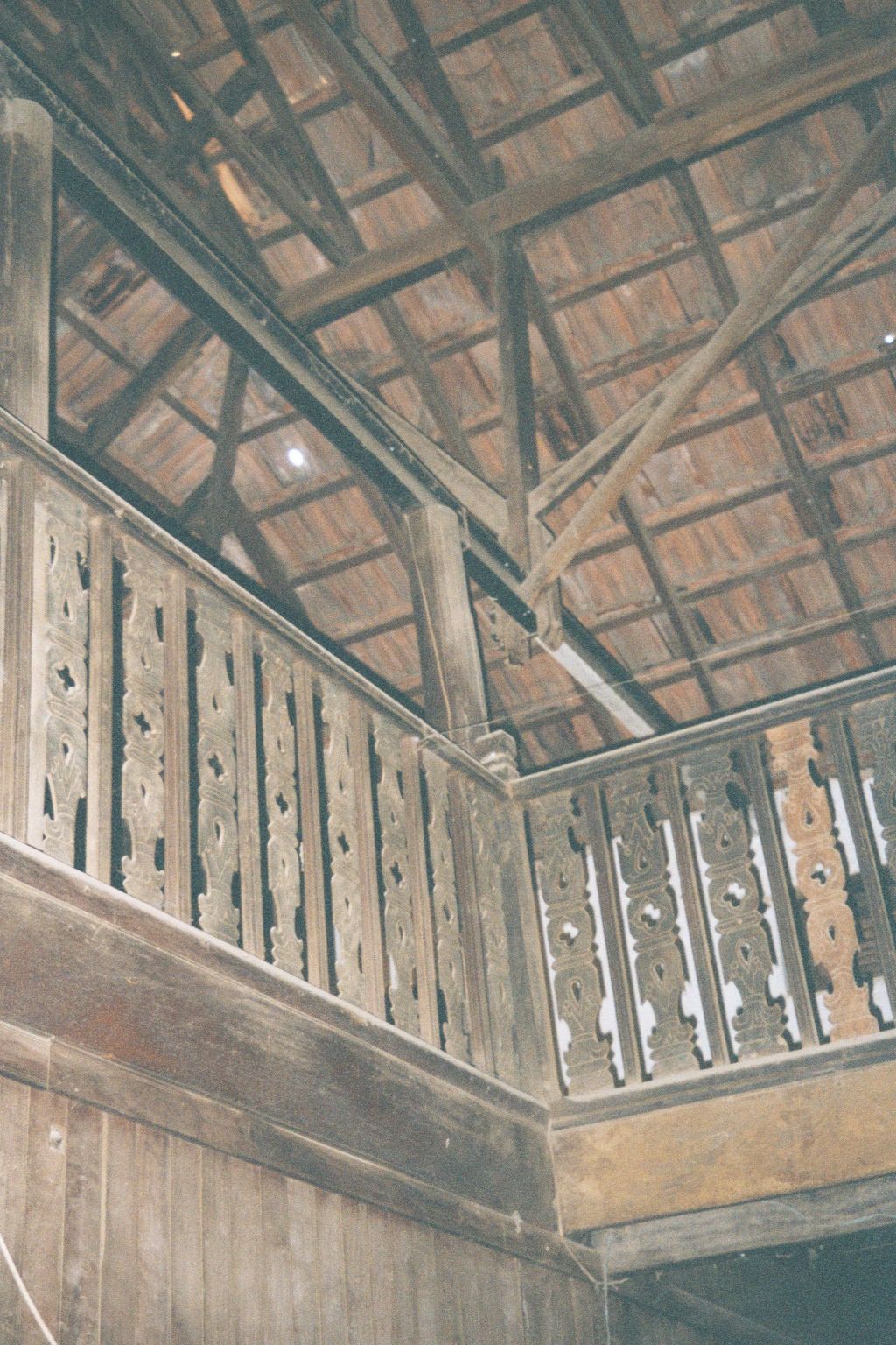 The interior: teak and tile.