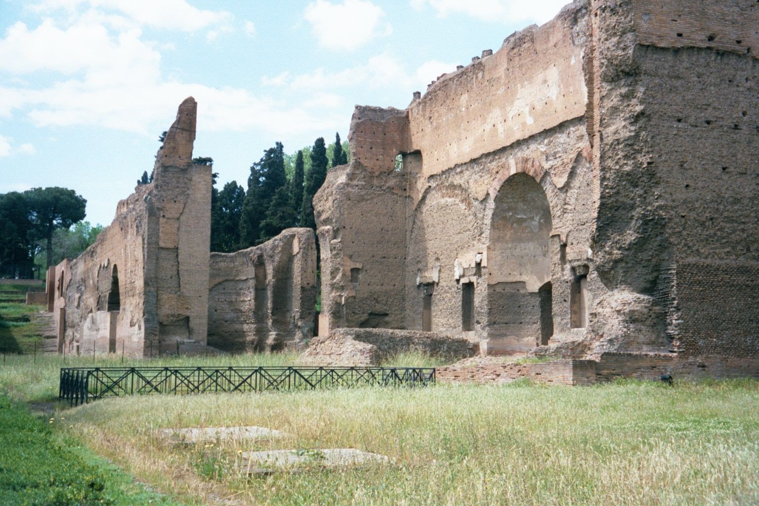 A thousand feet east of the Circus Maximus, the baths of Caracalla opened in 217 and operated until Viteges destroyed their water supply dur
