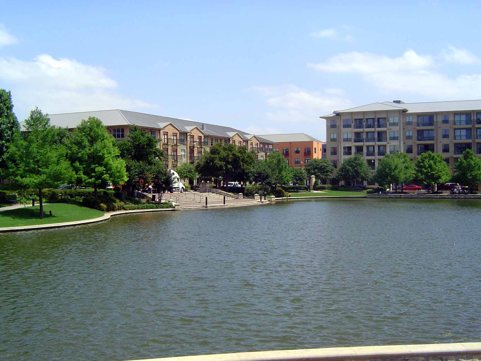 We've come to look at the Legacy Town Center, which surrounds this almost manageably-sized pond.