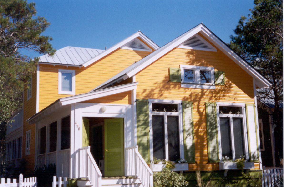 Everything here is post-1980, but the houses mimic the wood-frame houses built here a century ago.