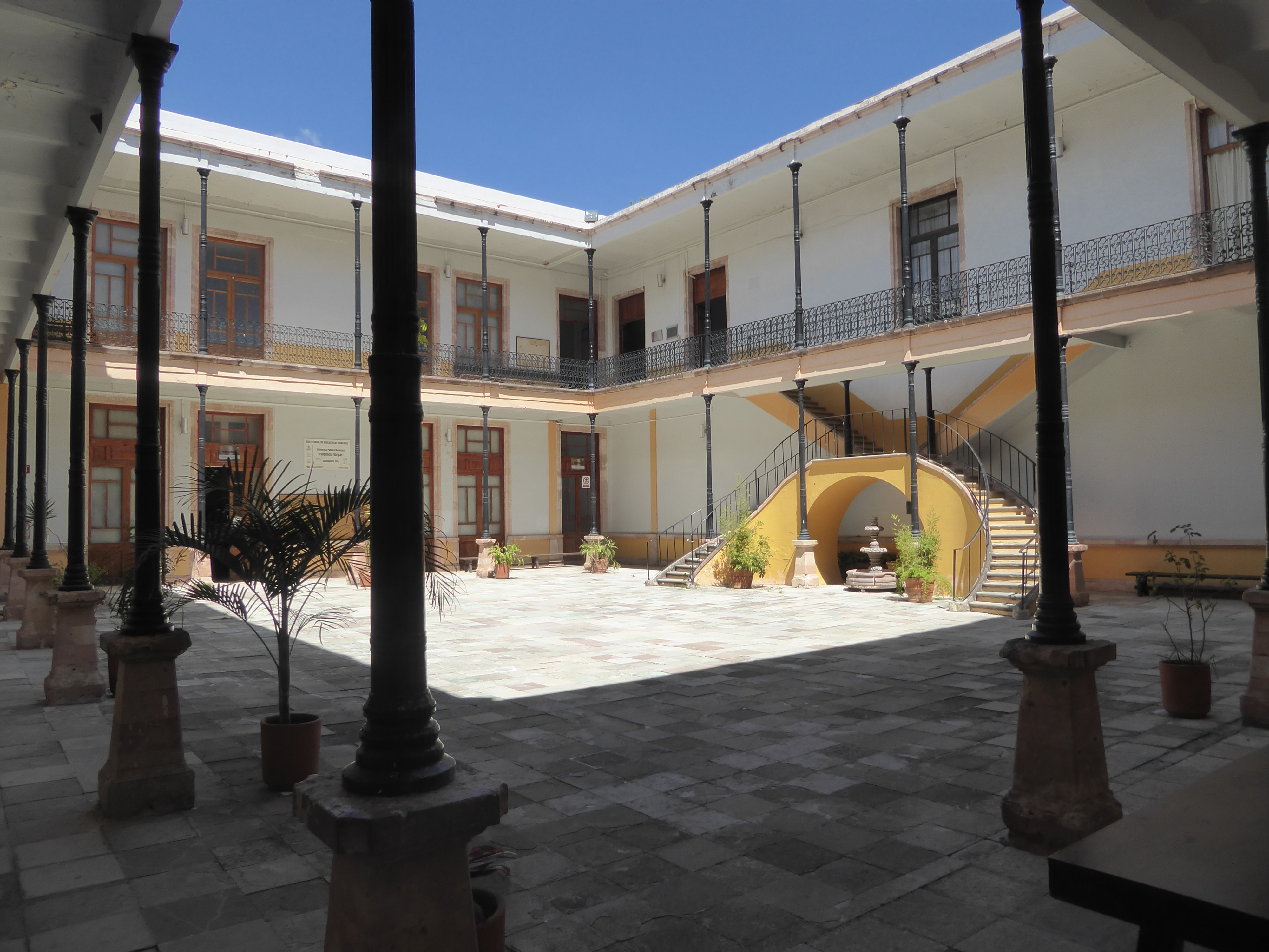 An interior courtyard of the school.