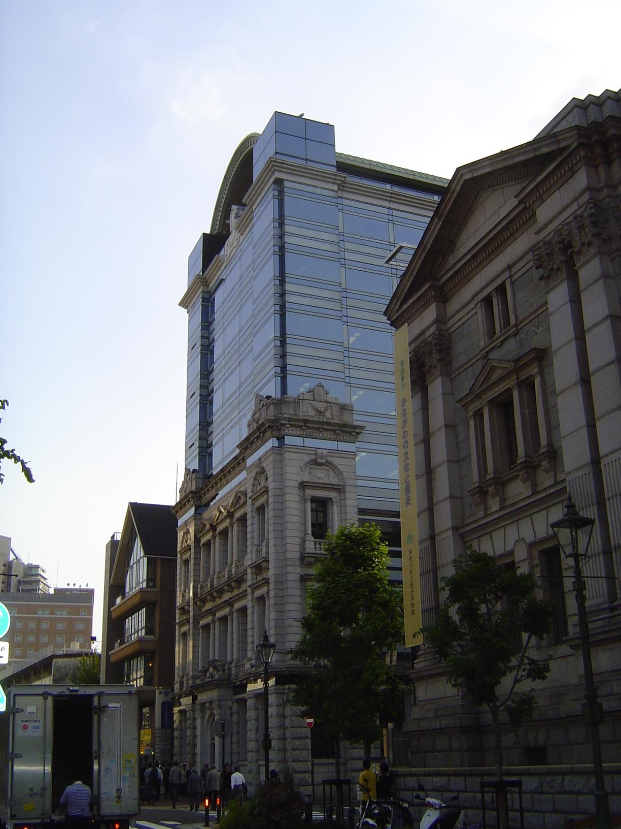The Nihon Kasai Yokohama Building, formerly the Kawasaki Bank, from 1922. The architect was Yabe Matakichi, German trained and a student of