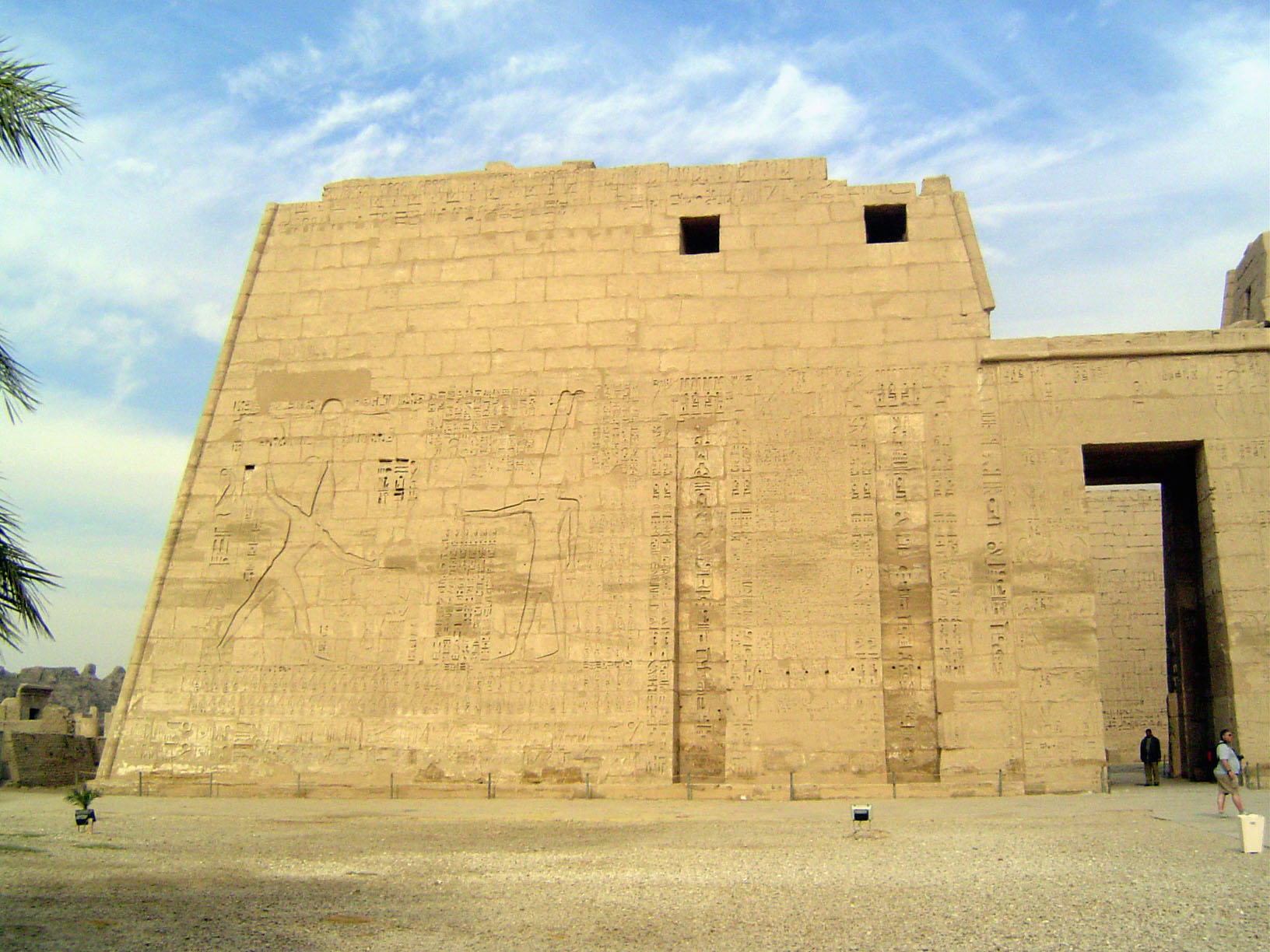 The small temple stands on the north side of this forecourt. The open space was once crowded with smaller buildings.