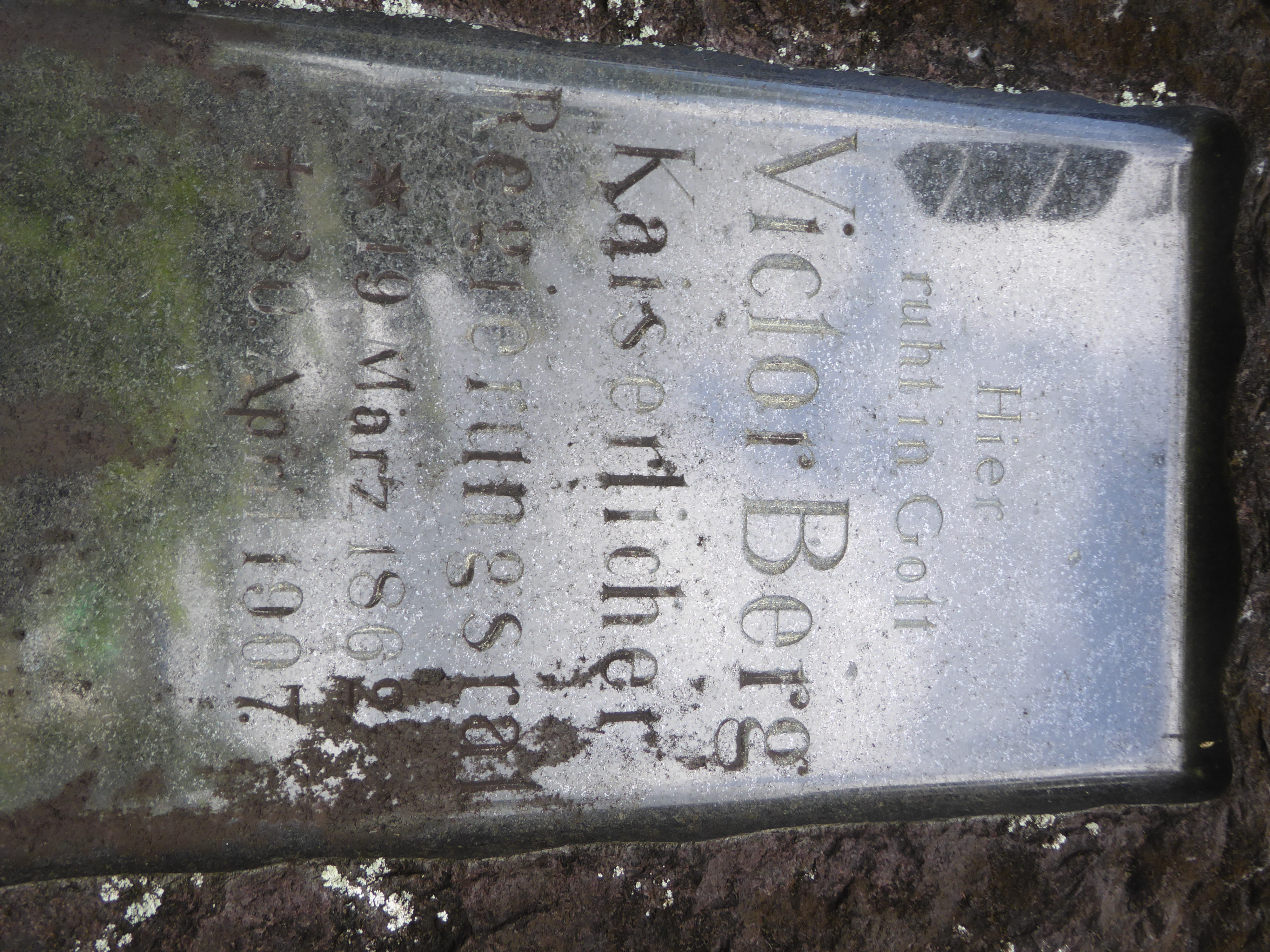 Digging at Nan Madol proved unlucky for Victor Berg. He was the German Berzirksamtmann or District Officer at Pohnpei the stone reads someth
