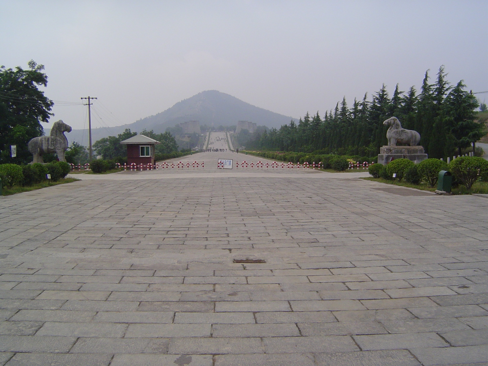This is the view from the other end of the Sacred Way. It's lined with 125 stone sculptures, including guards of honor and civil officials.