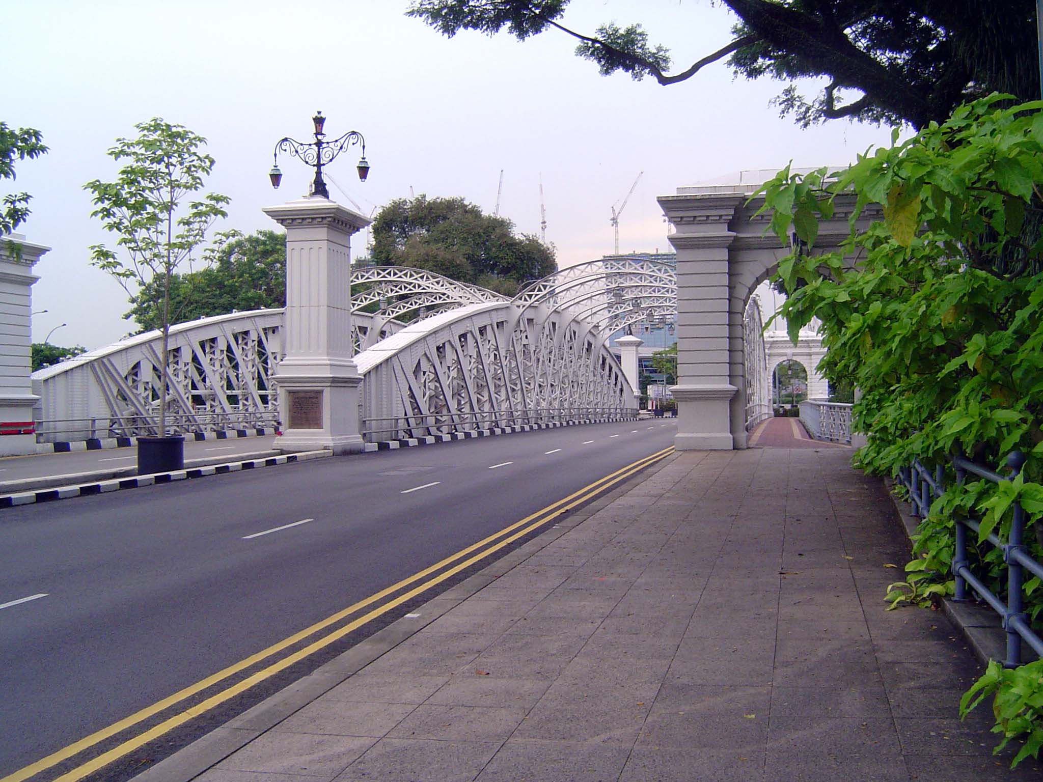 Downstream, the Anderson Bridge, 1909, opened by John Anderson, whose long c.v. included a stint as governor of the Straits Settlements.