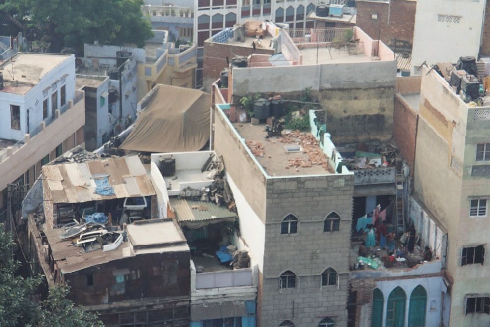 From above, Old Delhi doesn't look old at all—merely congested. When Bernier came by, in 1663, most of the buildings away from the main stre