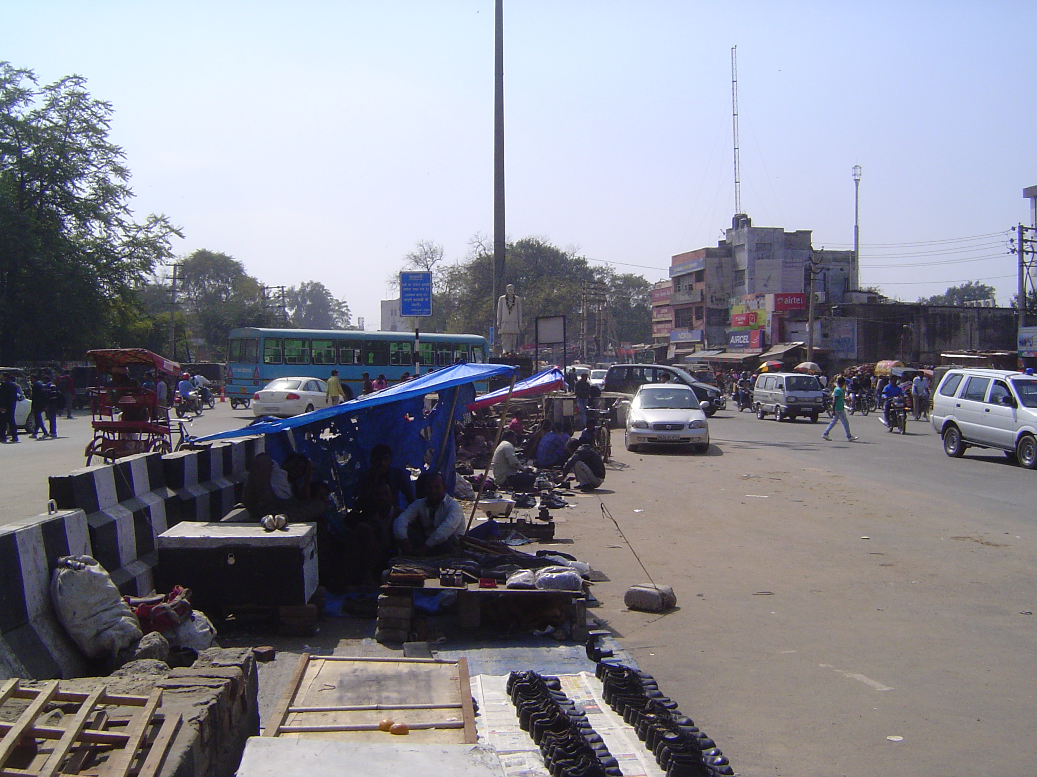 Informal shops settle in where they can.