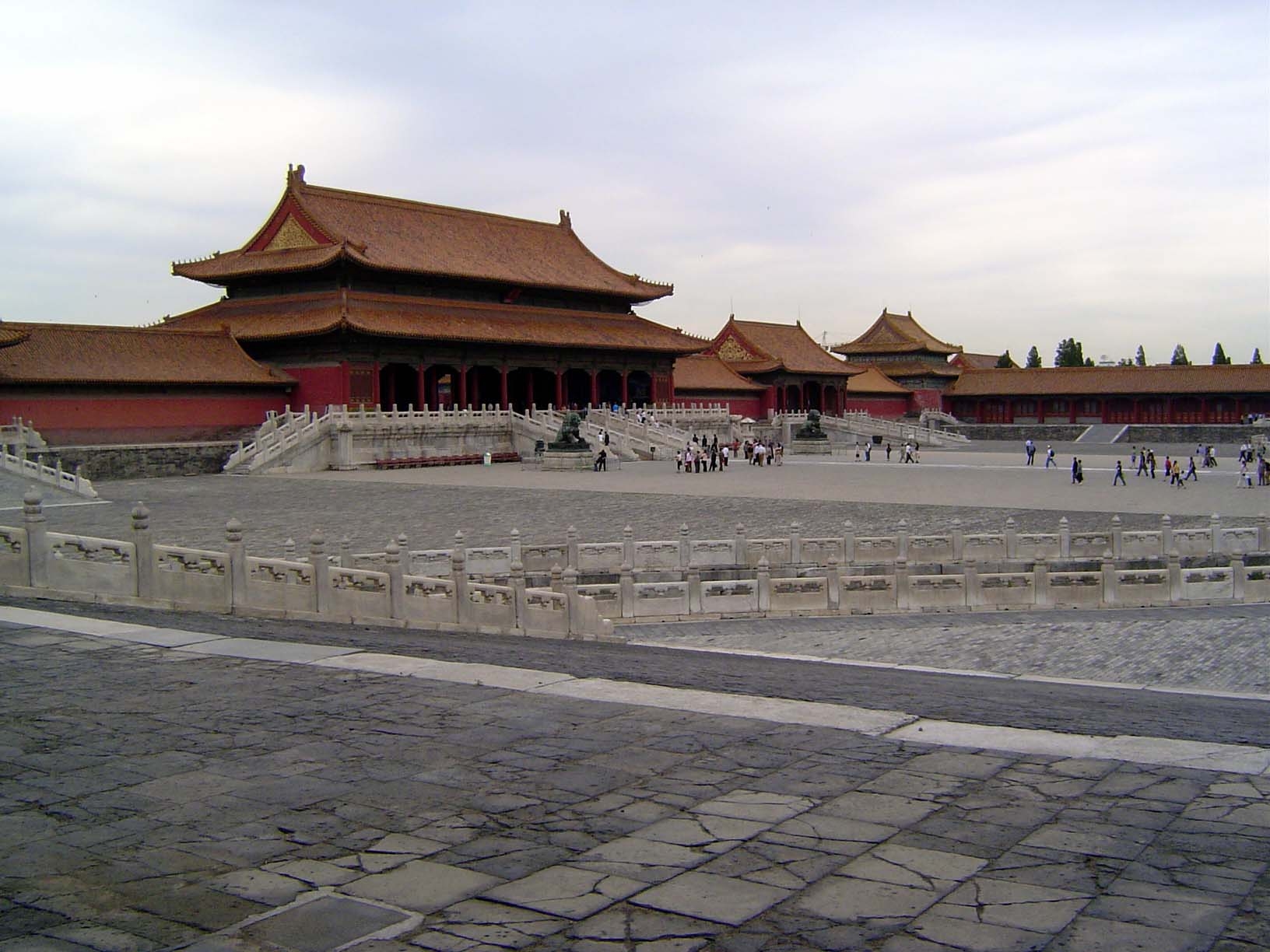 We're still in the same courtyard but looking northeasterly now toward the Gate of Supreme Harmony Taihemen, through which the Imperial Way