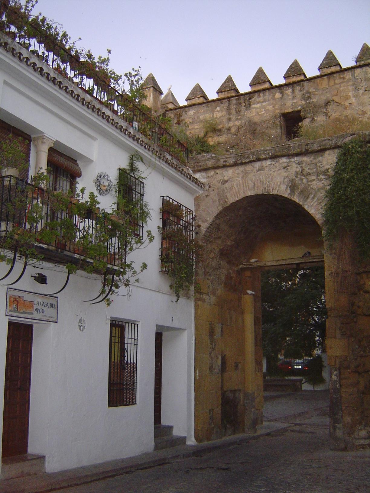 A surviving gate—the Puerta del Almodovar—seen from inside the Juderia or old Jewish quarter. This is probably the gate of which al-Makkari