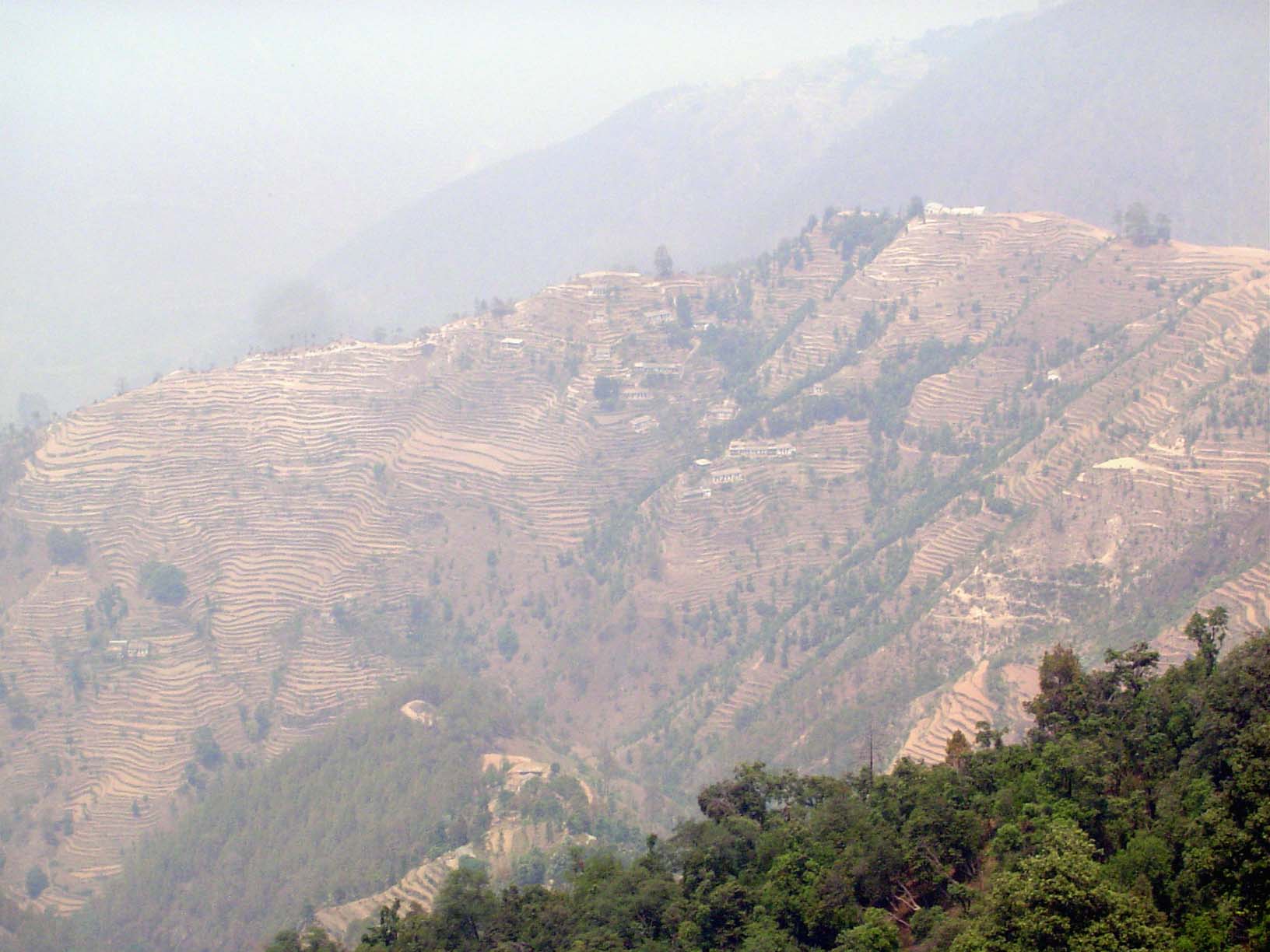Seen from the other side of the ridge and spectacular despite the haze.