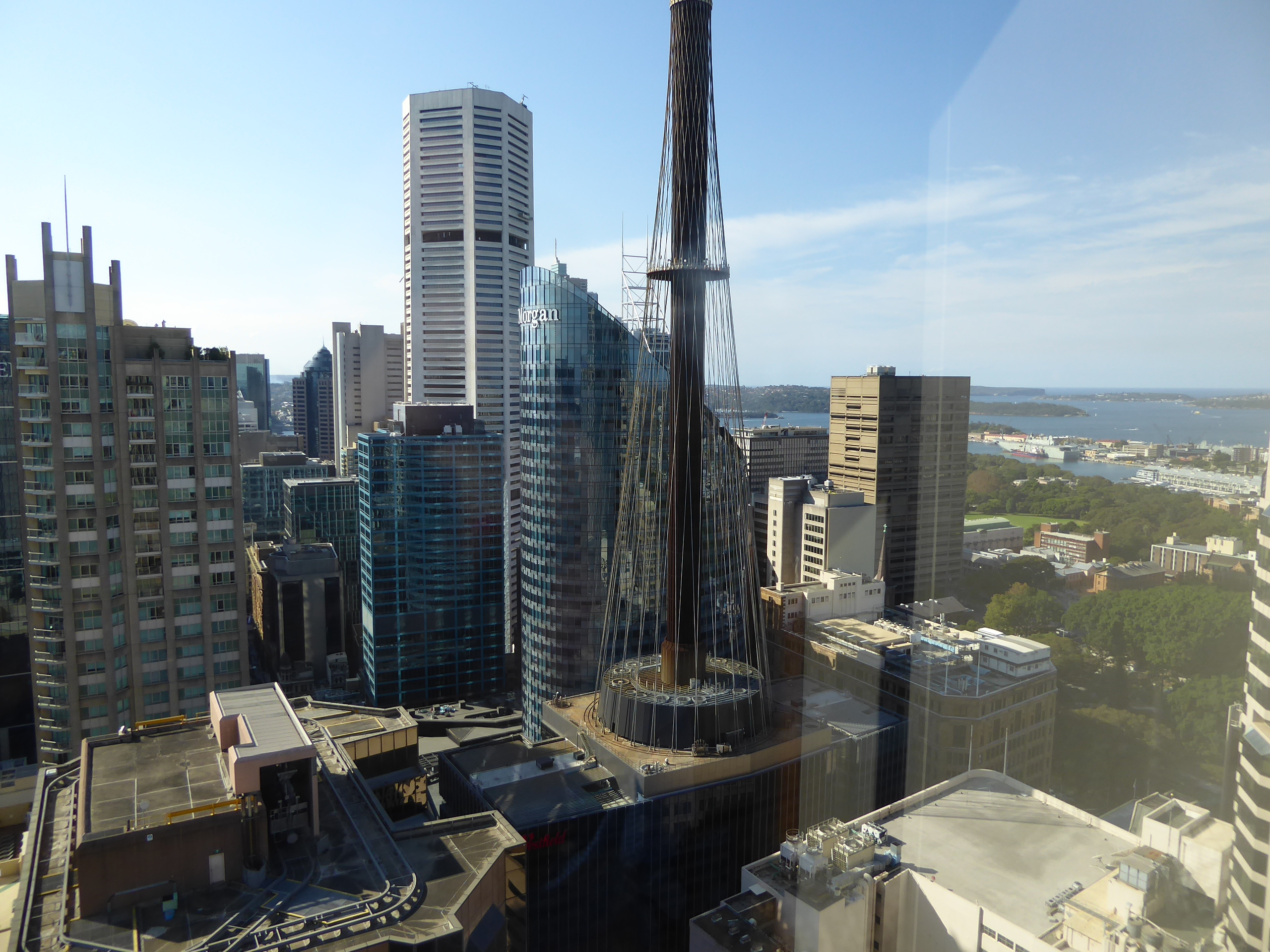 Yes: it's from a room with a view, but at the upper right you can see the meeting of the harbour and the sea. That barely perceptible cliff