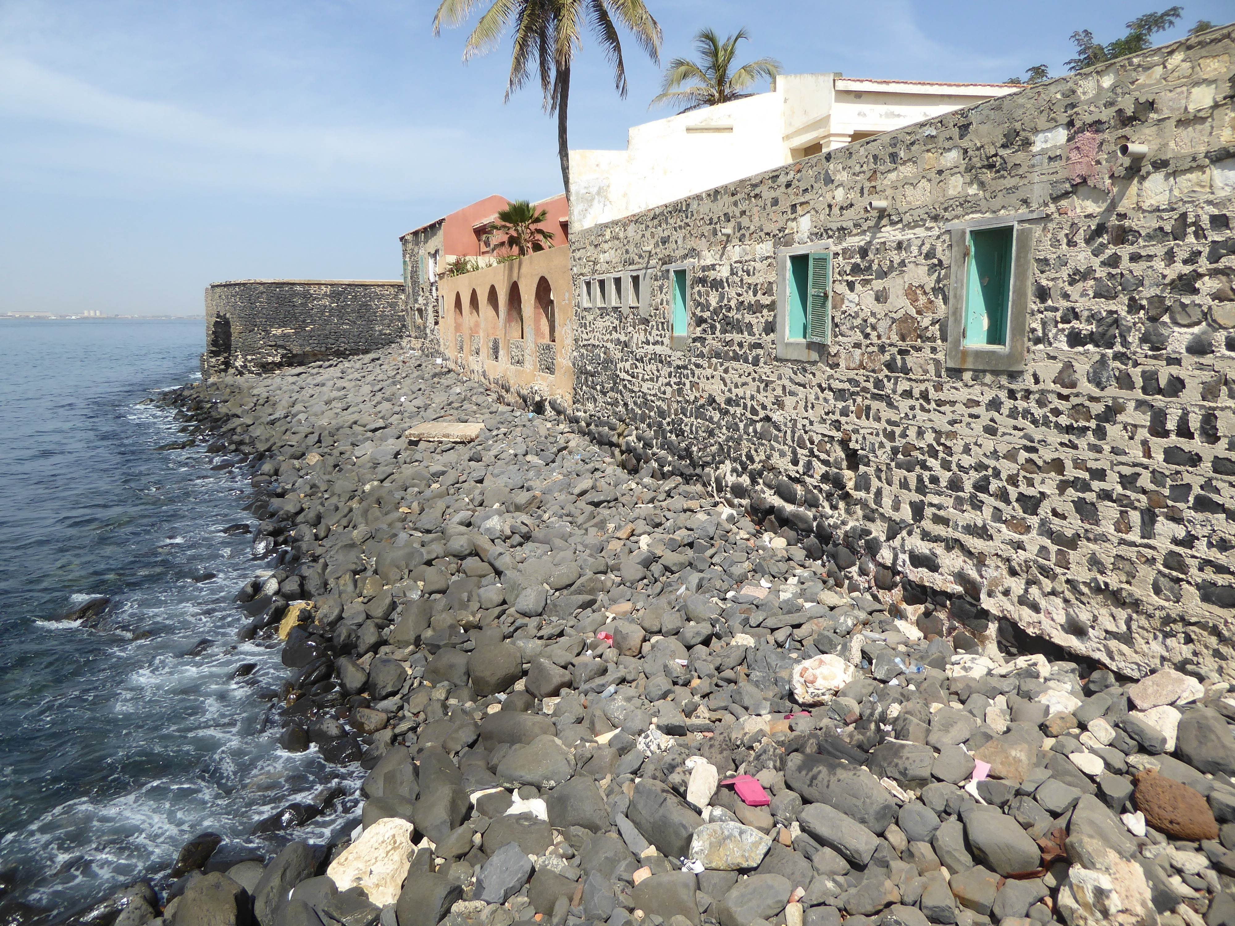 Solid as the buildings may be, waves are attacking many foundations.