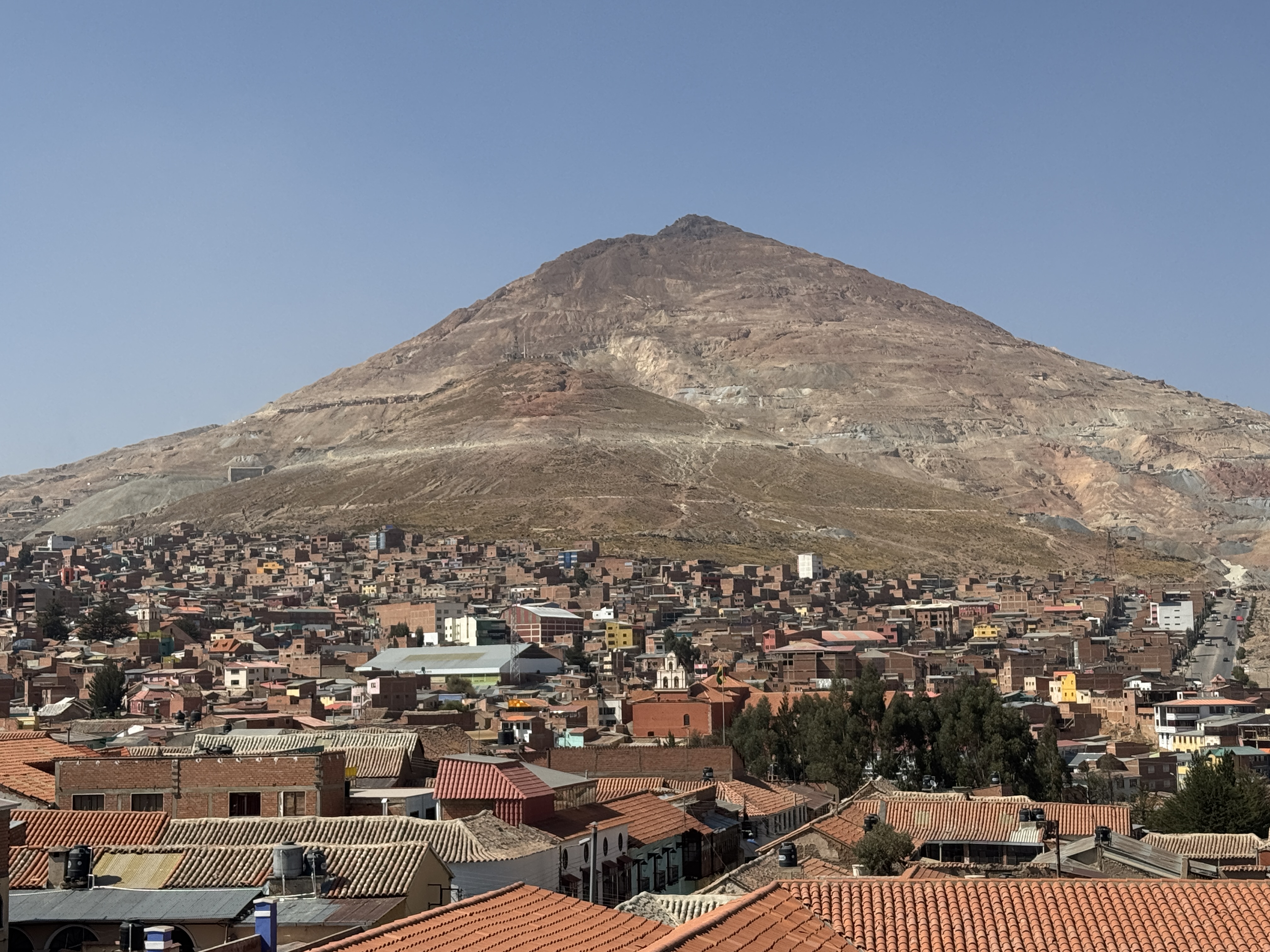And here's the Cerro Rico, a primary source of Spanish silver in the 16th and 17th centuries.  The mountain is said to be riddled with worki