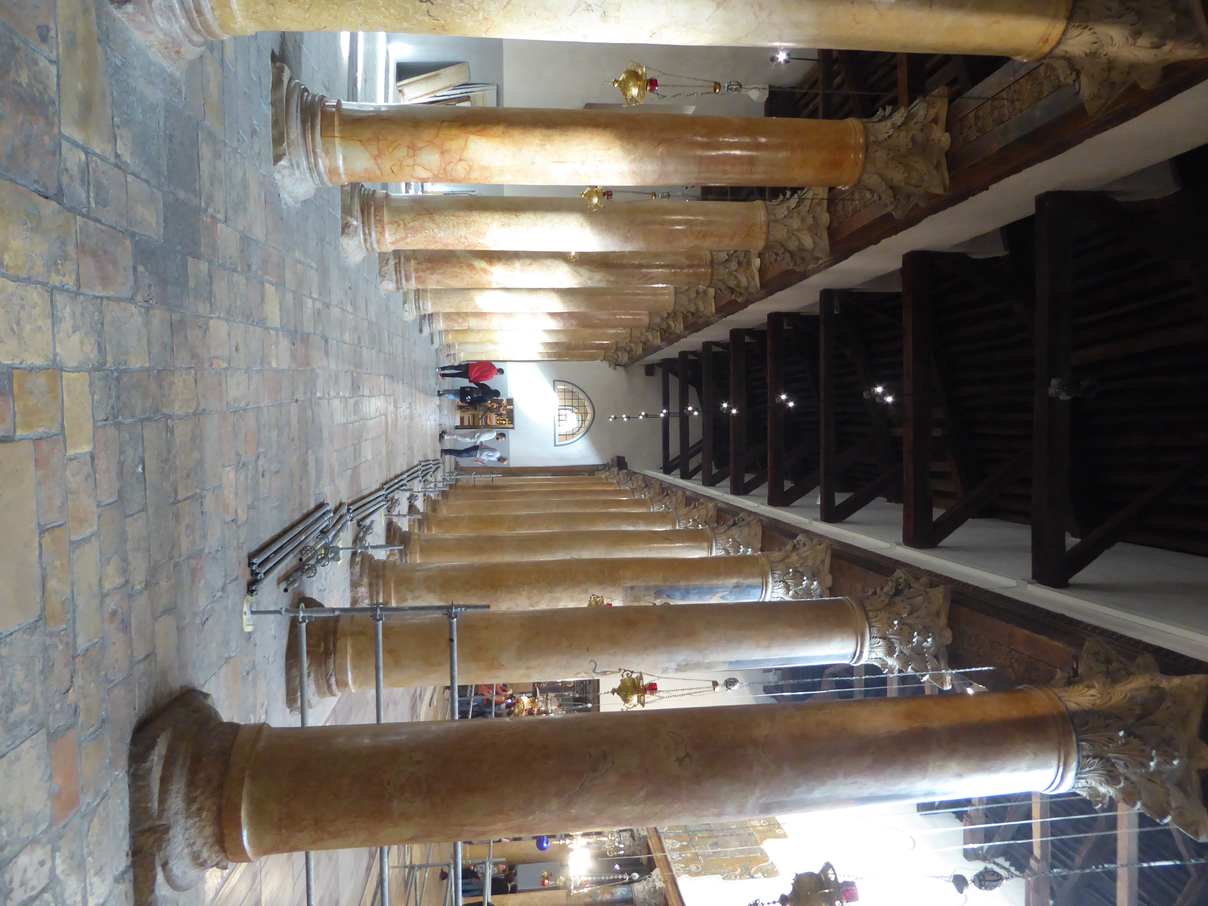 The limestone pillars came from an even older church.