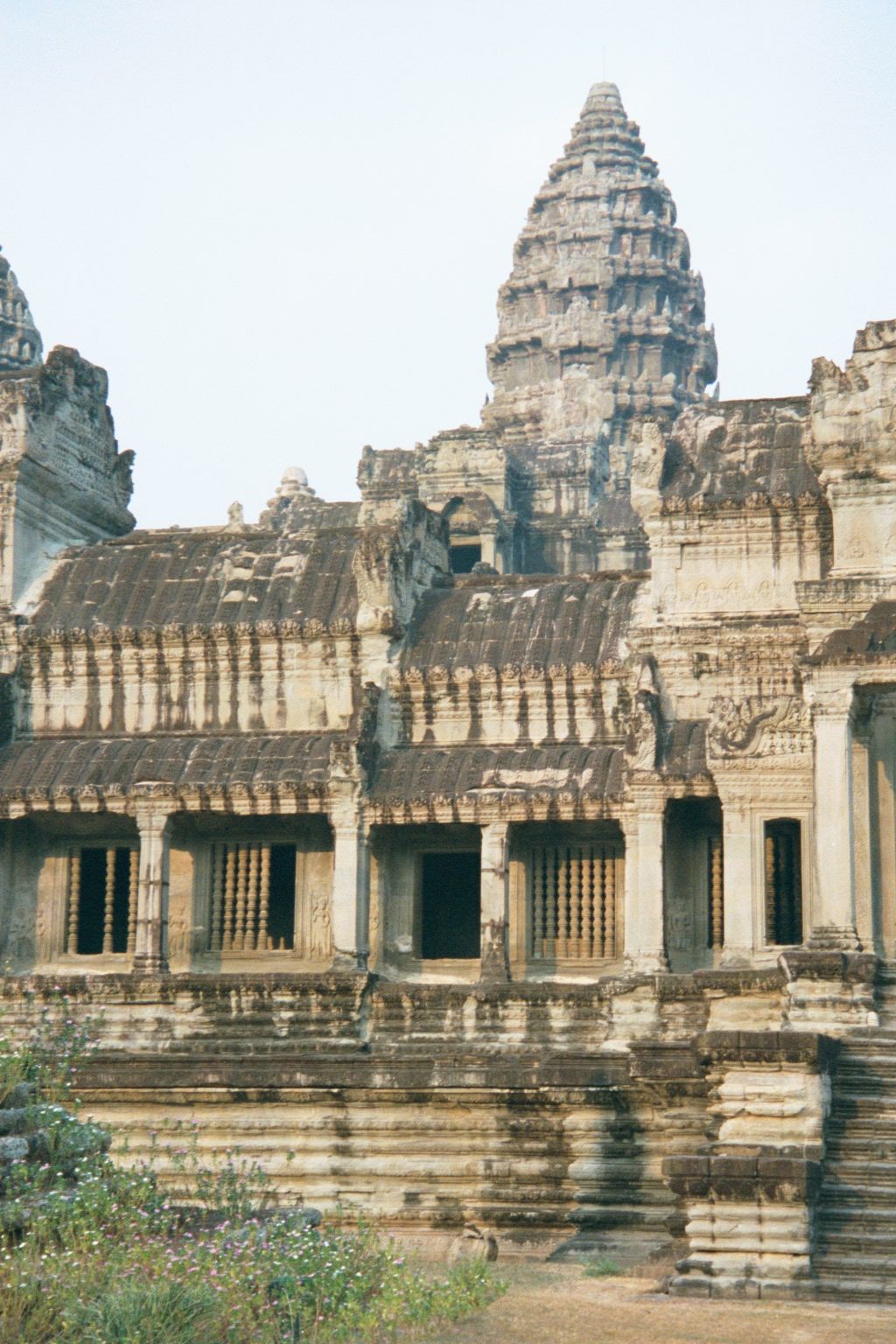 An odd angle: we've drifted south and are looking west, just off-center from the midpoint of the temple.