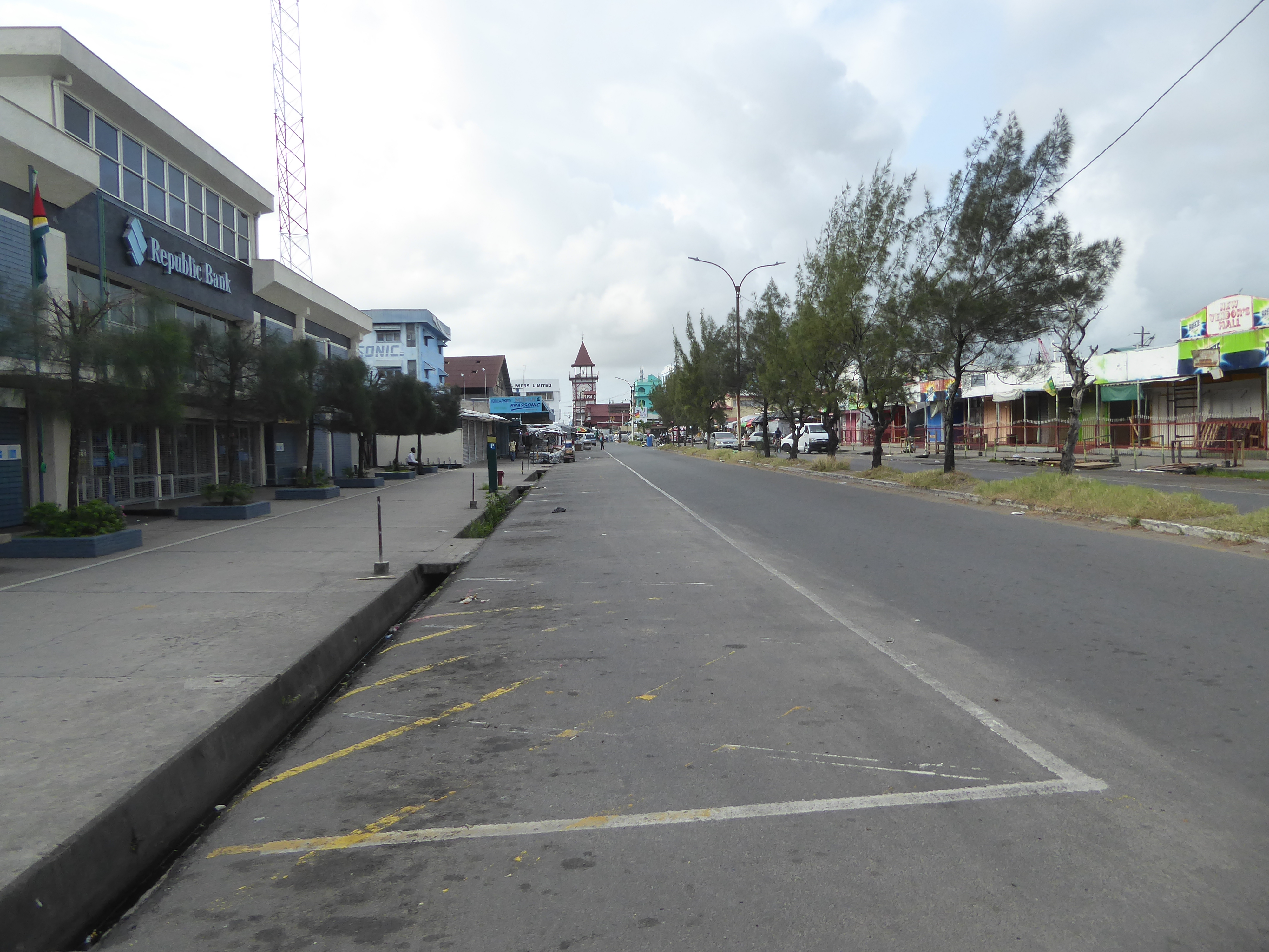 Two main streets run parallel to the river. This is Water Street, closest to the... well, the water.