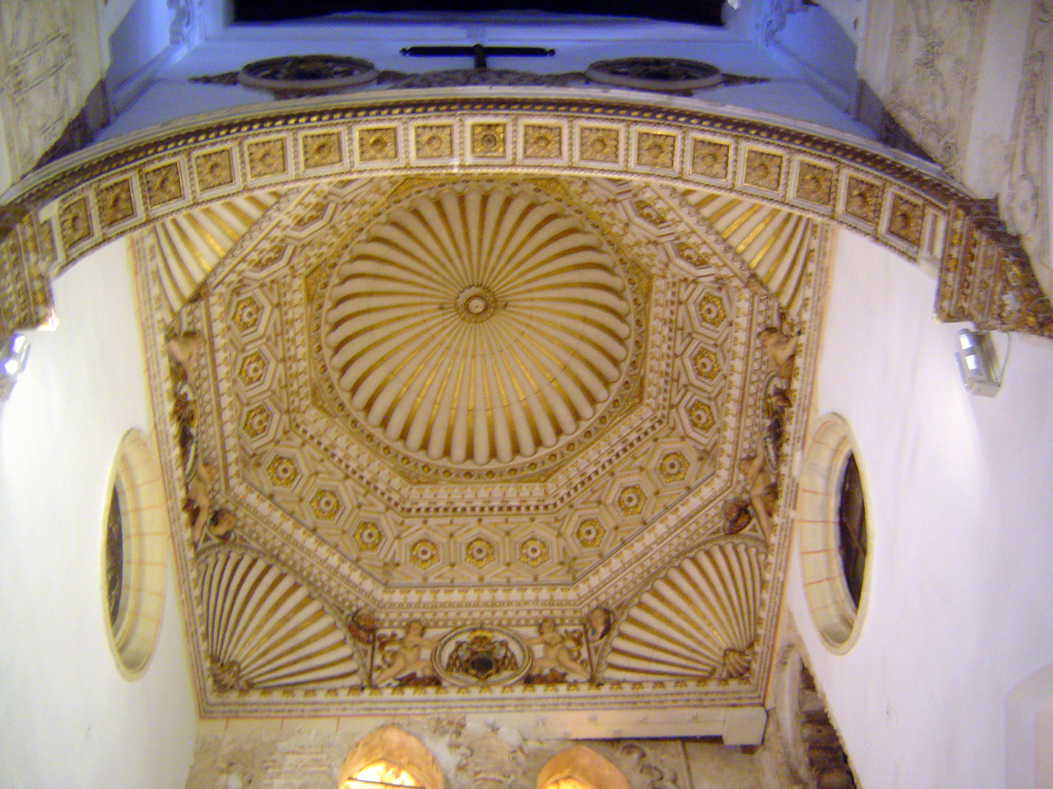 The roof over the altar.
