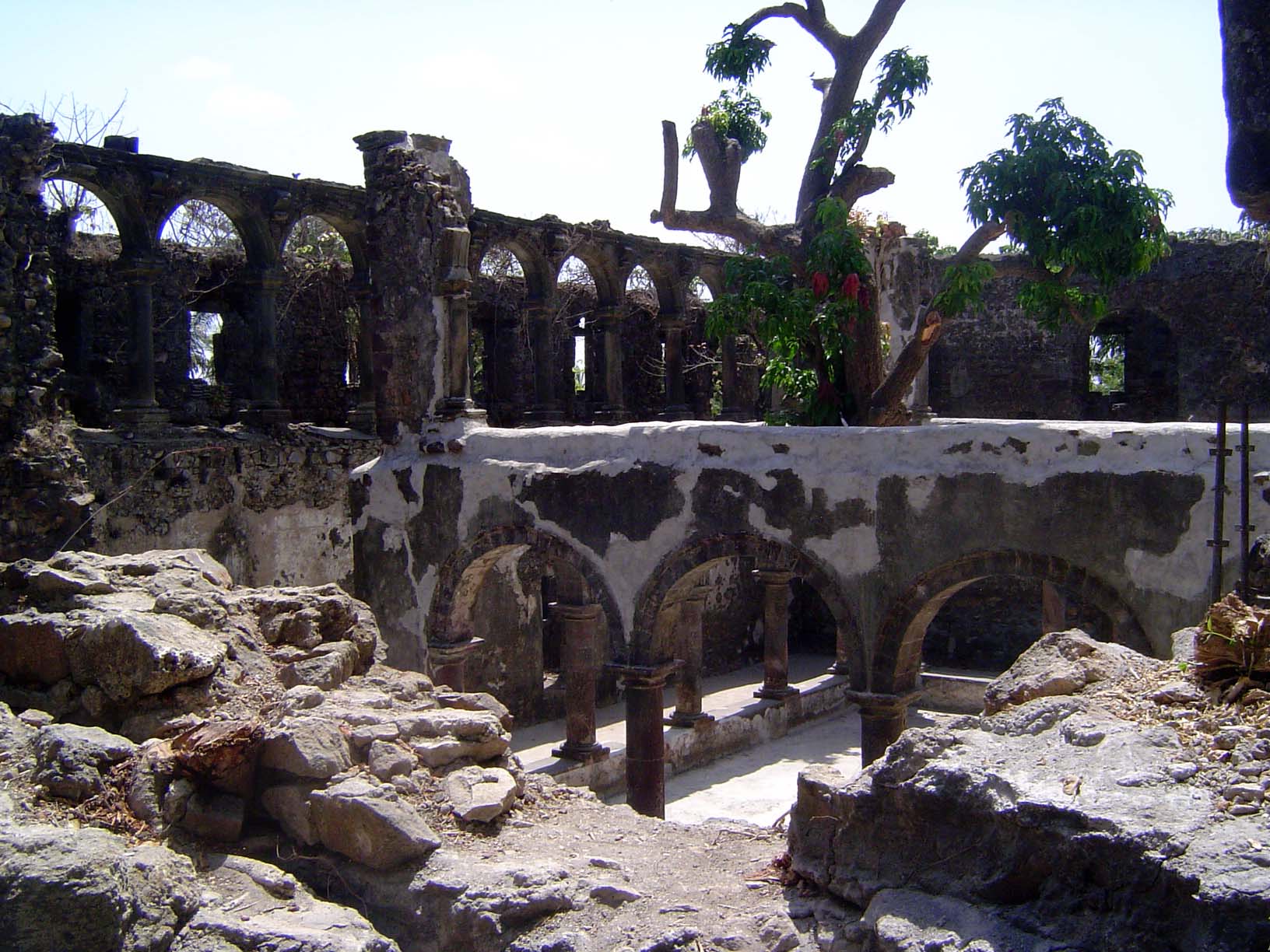 Part of the cloister is double-storied.
