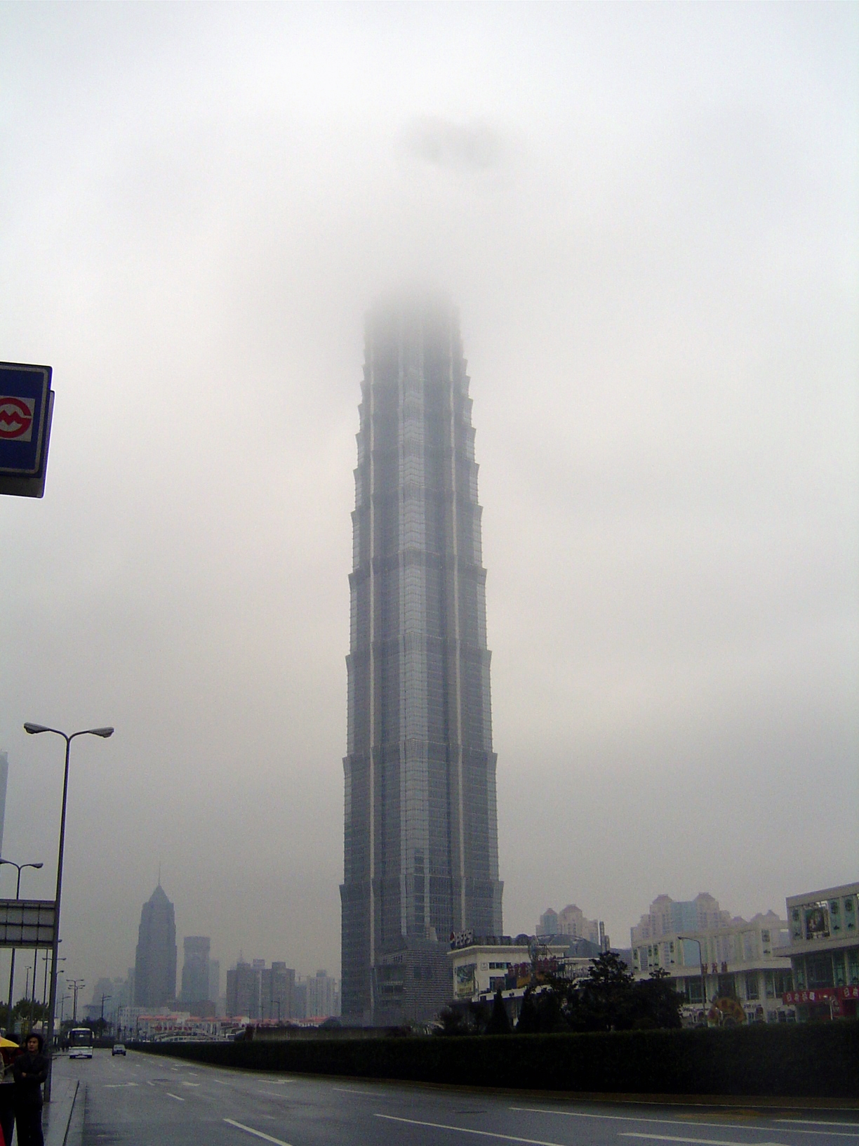Among the "brash and irrelevant" is the Jinmao Tower, currently China's tallest building. Floors 53-87 are a Hyatt hotel, designed by Skidmo