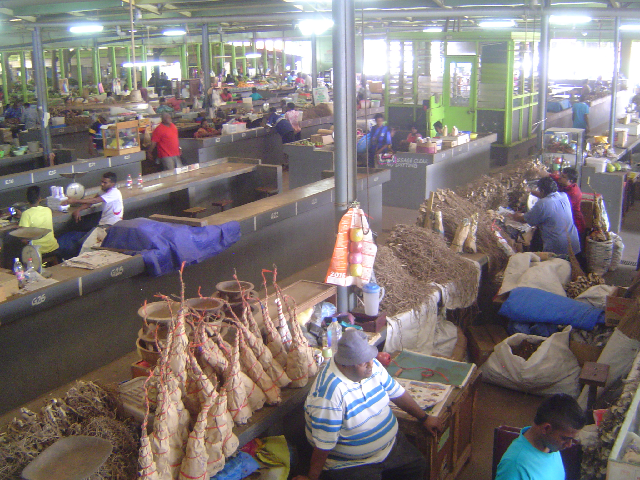 Aside from the tourist-trinketers, Nadi also has a real market, here late in the day. What are those bundles, you ask?