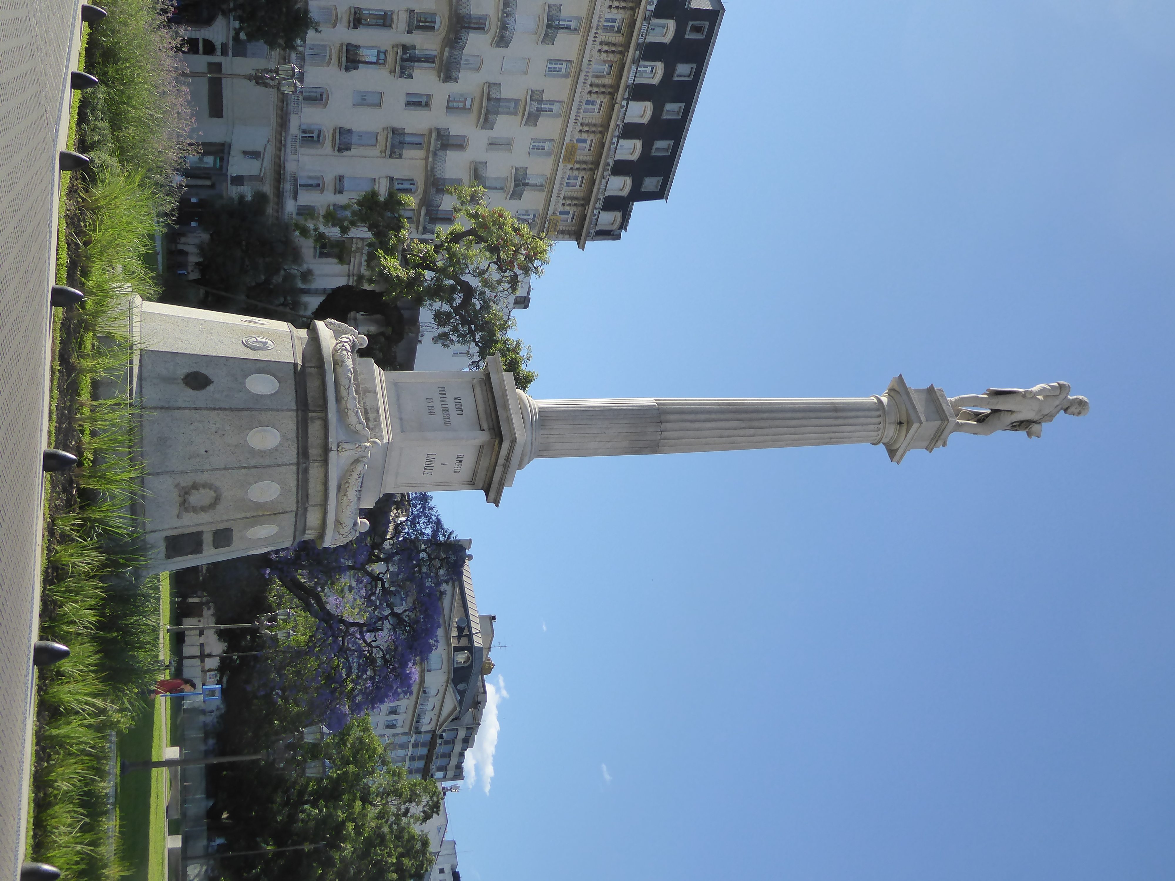 Plaza Lavalle has a commemorative column for another hero of the revolution.
