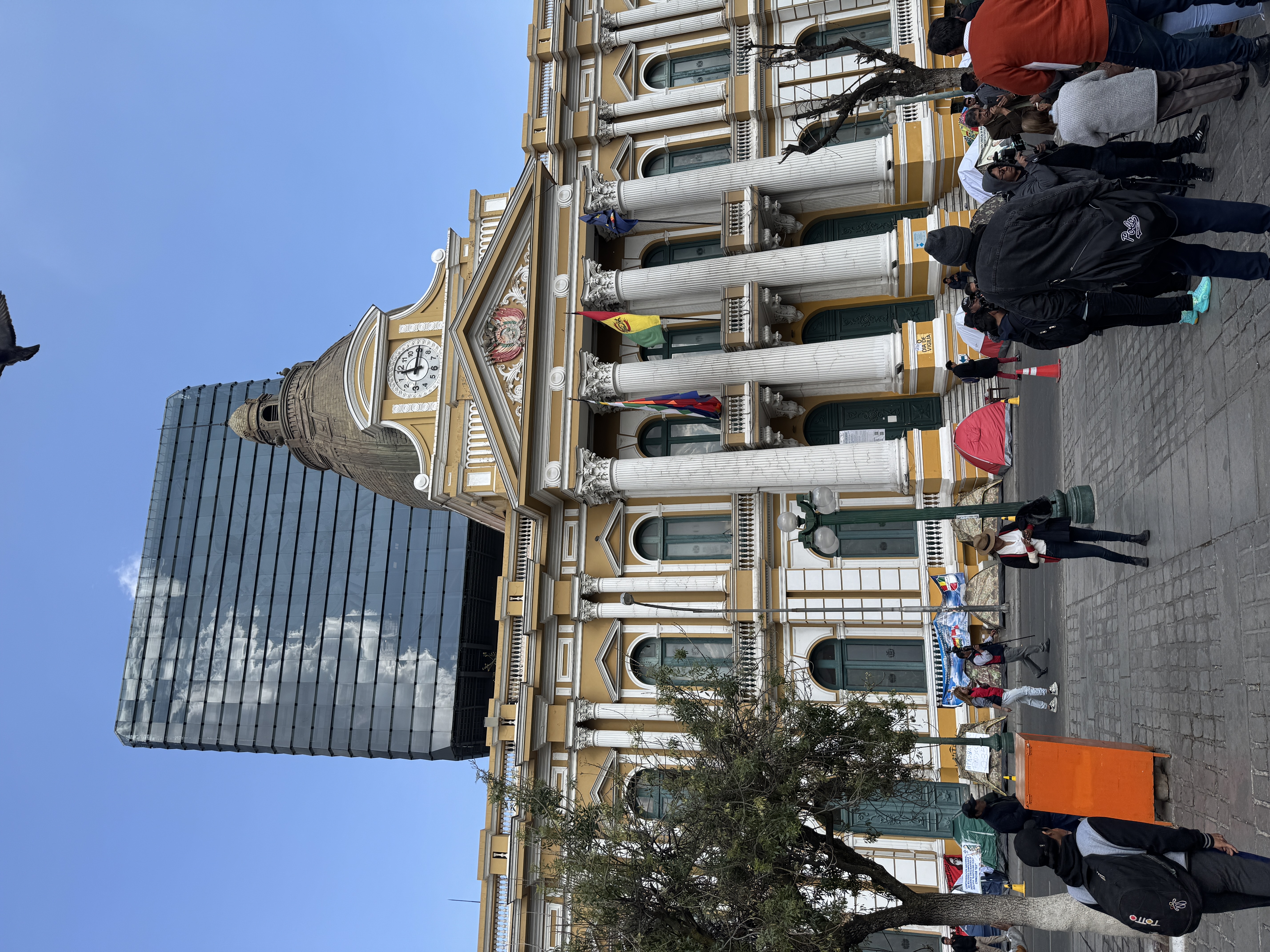 Also facing the square, this is the home of the national legislature.   The clock and cupola are 20th century improvements.  The tower in th