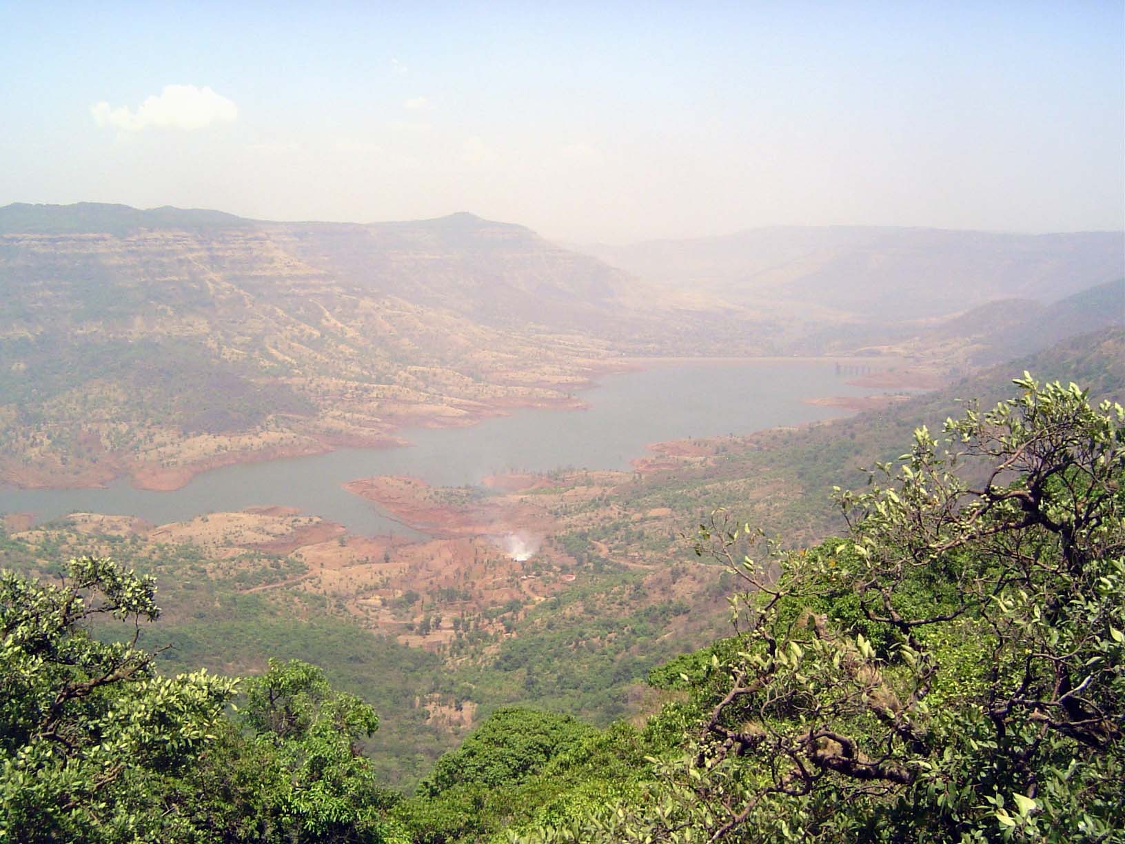 The view east.