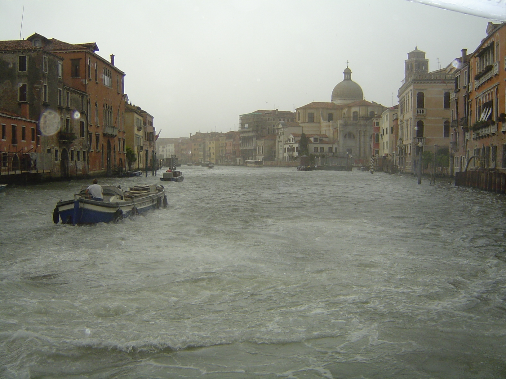 Hurrying to shelter.