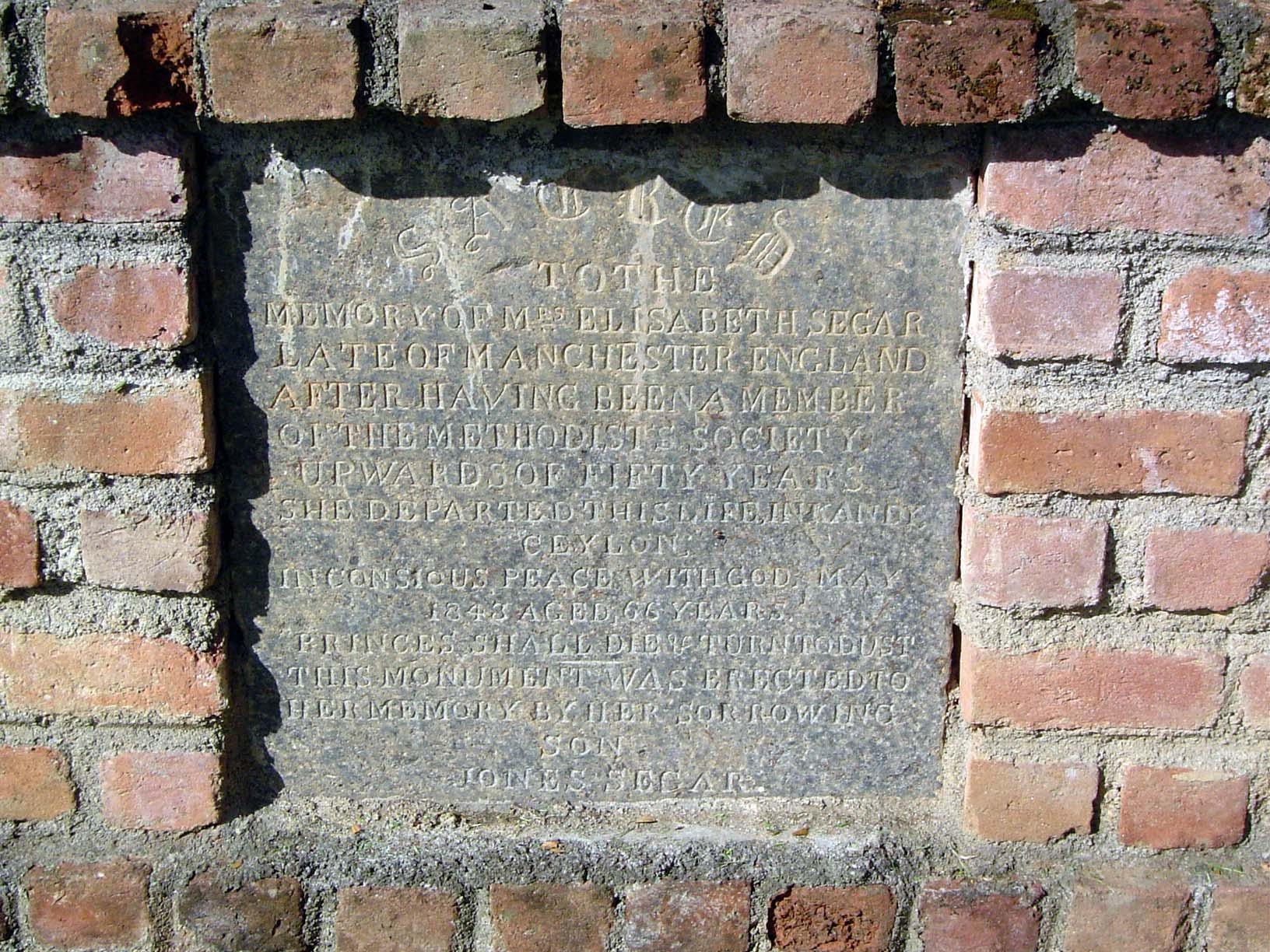 Elizabeth Segar 1777-1843 arrived from Manchester in 1841 as a widow travelling with her grown son. They opened a hotel, the Royal. Two year