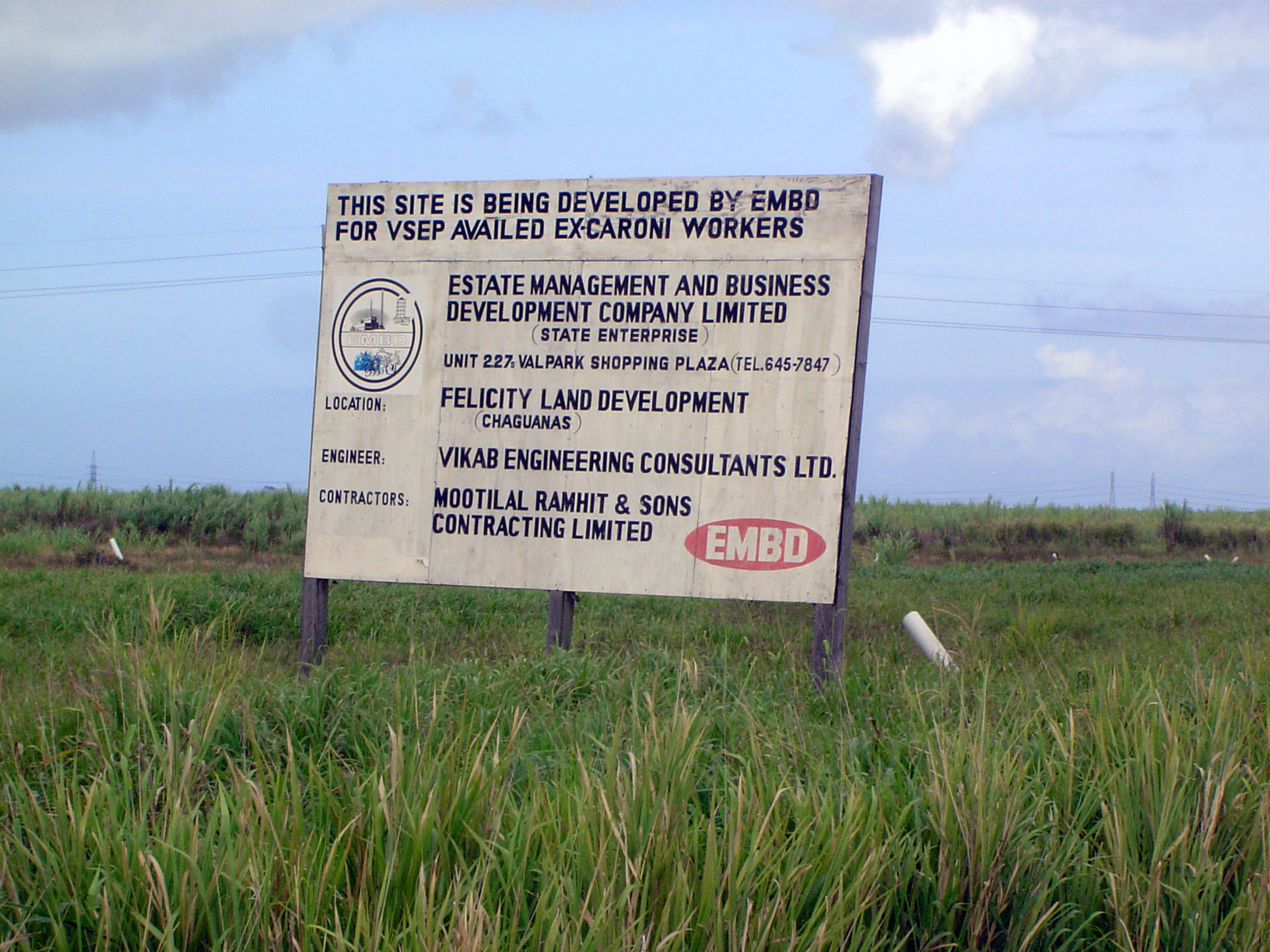 Old cane fields are being converted to residential subdivisions.