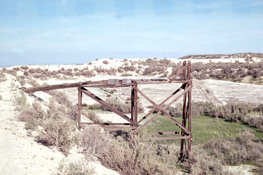 Part of the oil was conveyed to this hastily erected reservoir.