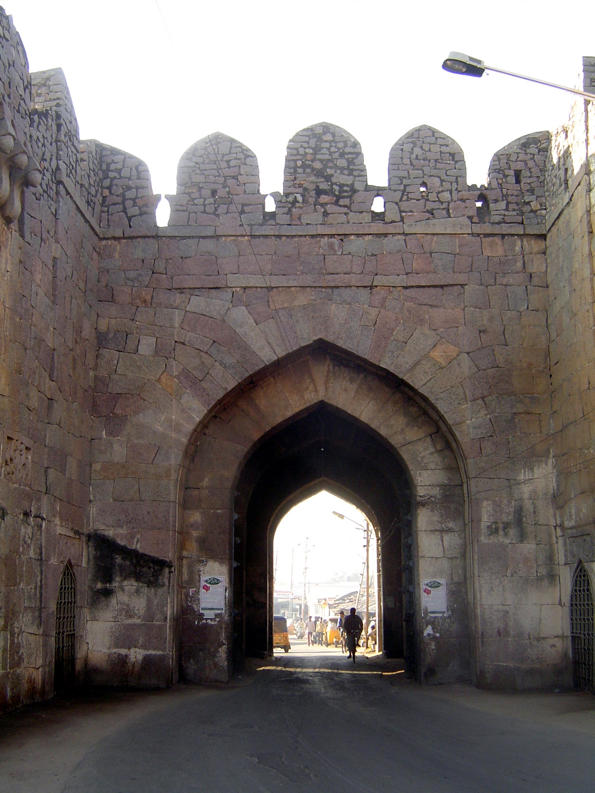 The Banjara Darwaza, too, is curved, but the curve is behind and to the right of the camera.

.