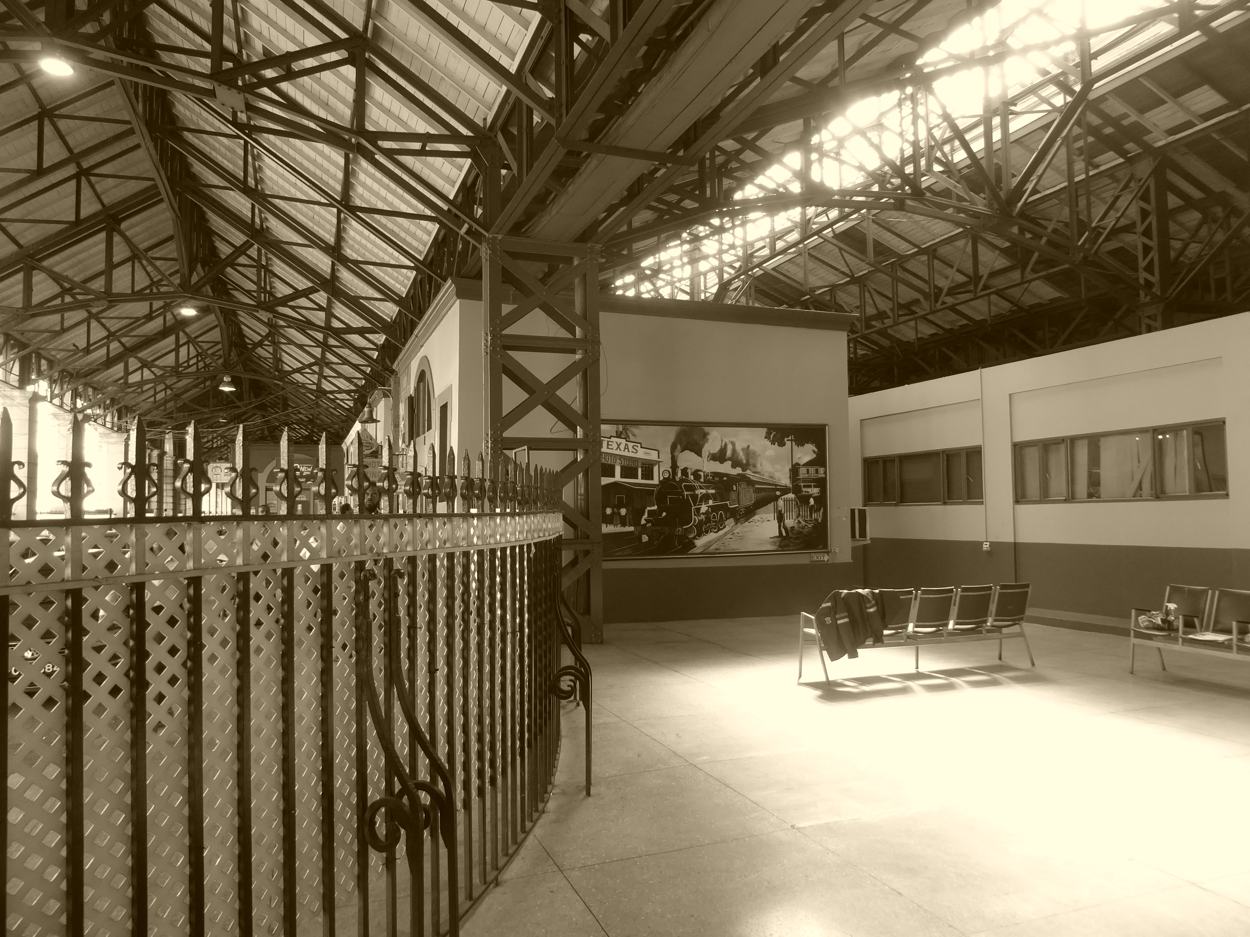 Interior of the train shed.