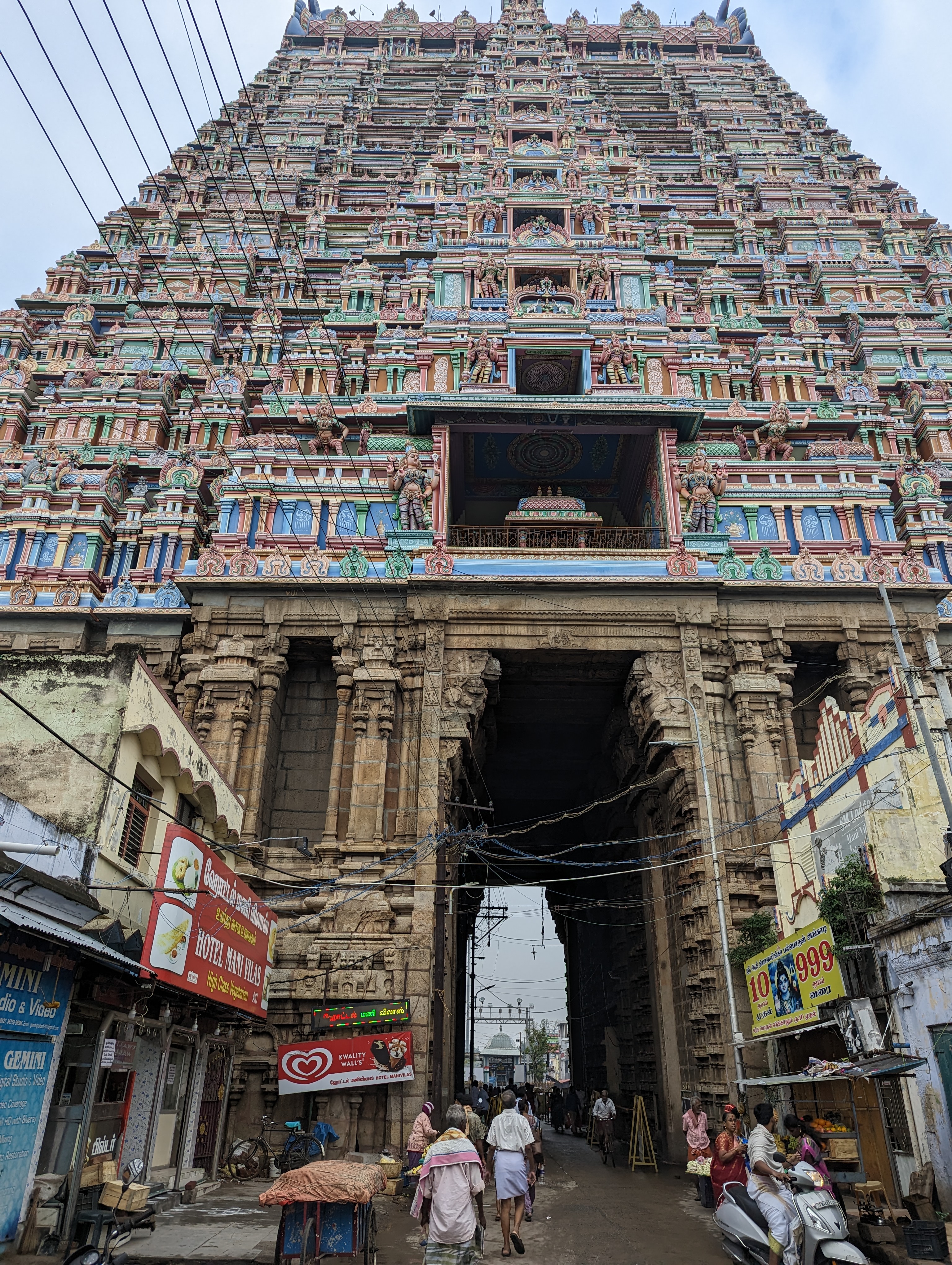The gopuram's setting or framing is a little rough.