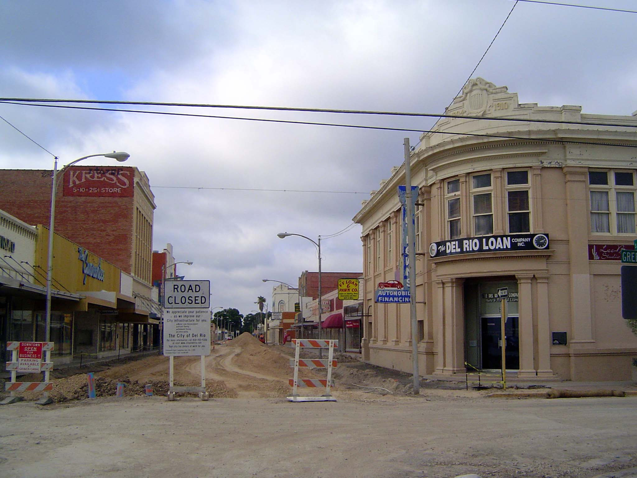 Summer, 2010: the corner of Main and Greenwood, the center of Del Rio.