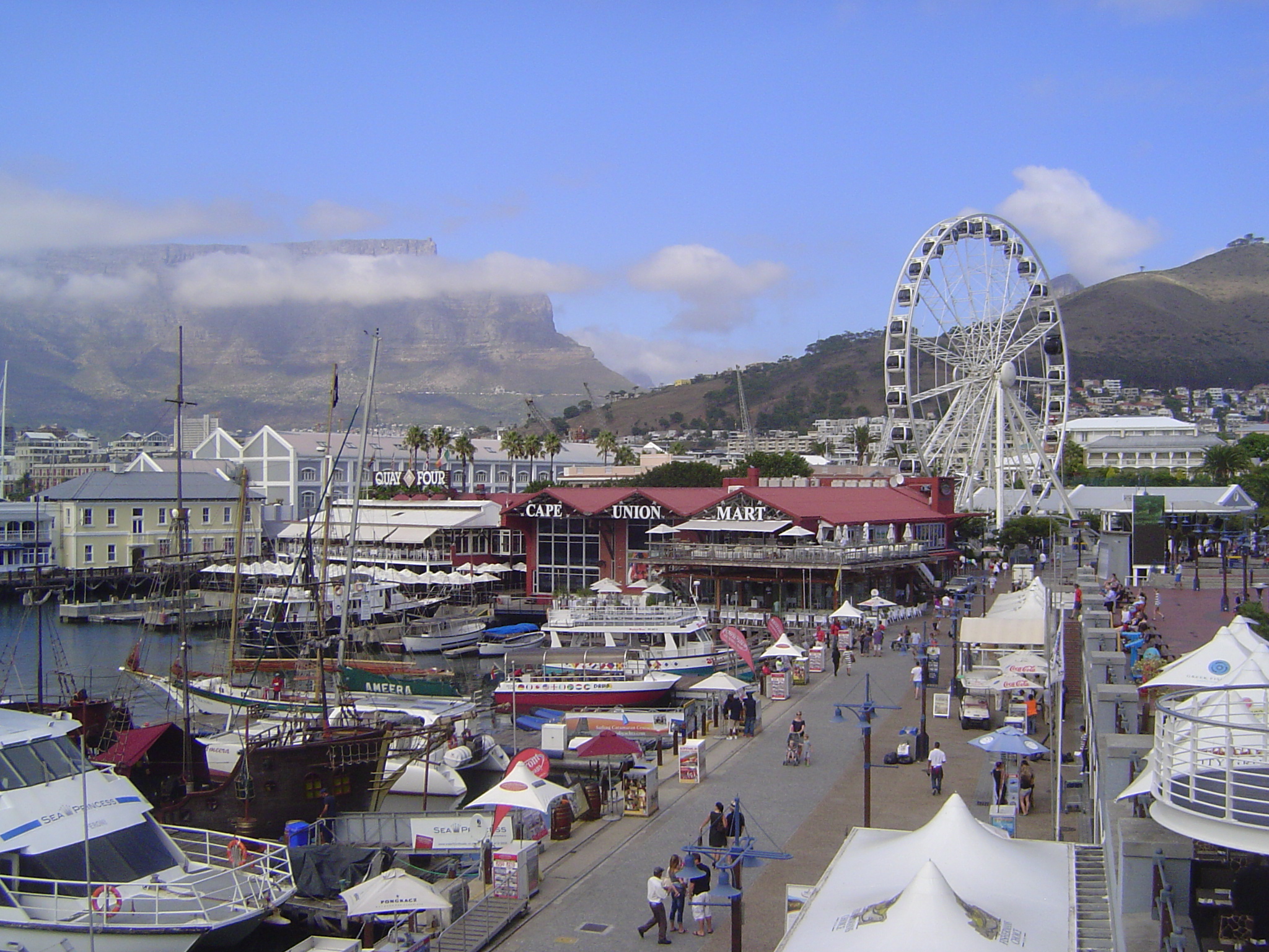 Bits of several buildings can be seen here, along with the Cape Wheel and the edge of the shopping center and parking garage that drive the