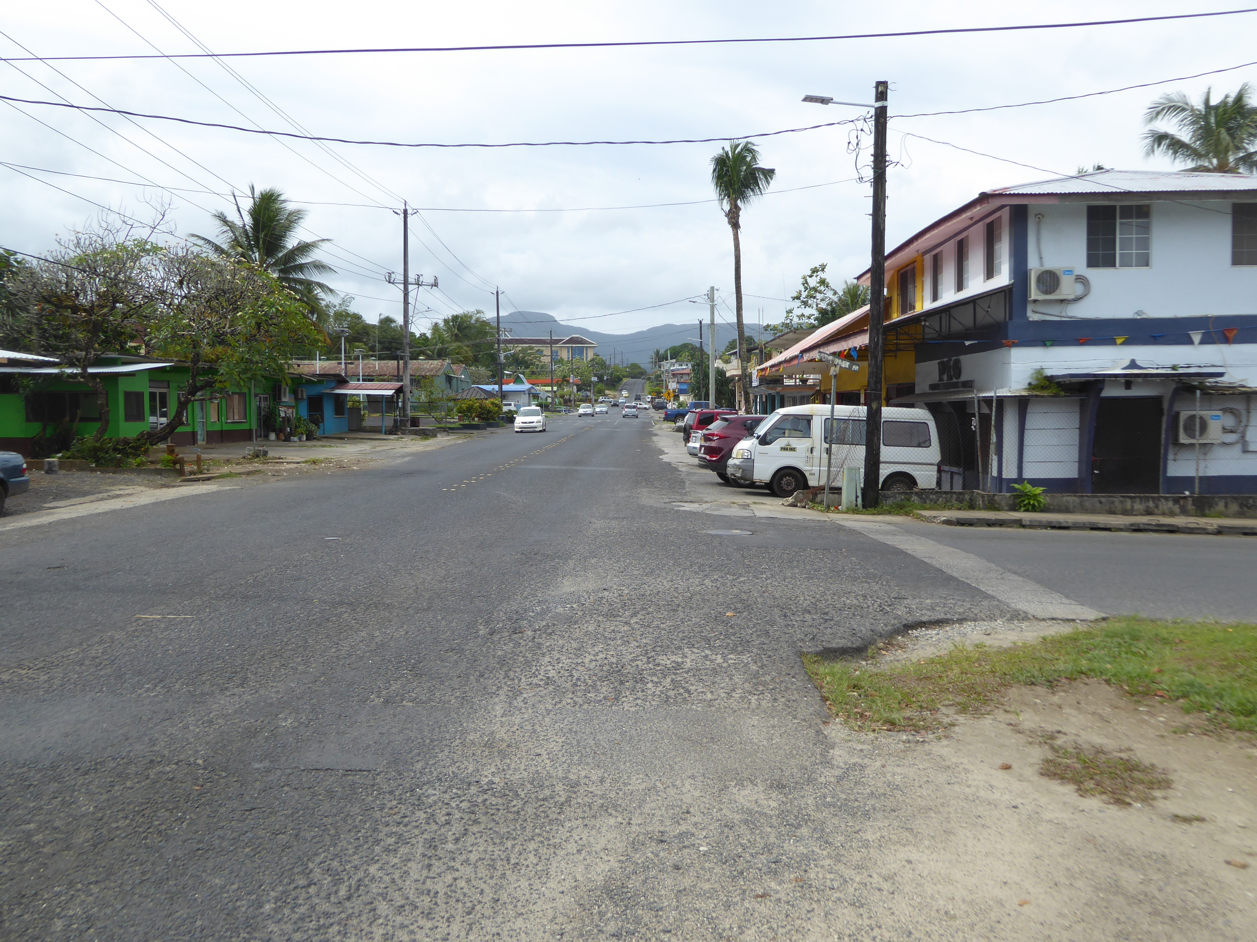 Here's the view looking the other way, toward the government building in the distance.

Yvette Etscheit Adams, who lived her life on the isl