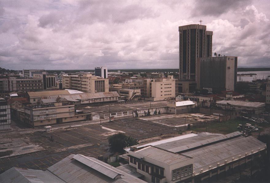 Warehouses and office buildings.