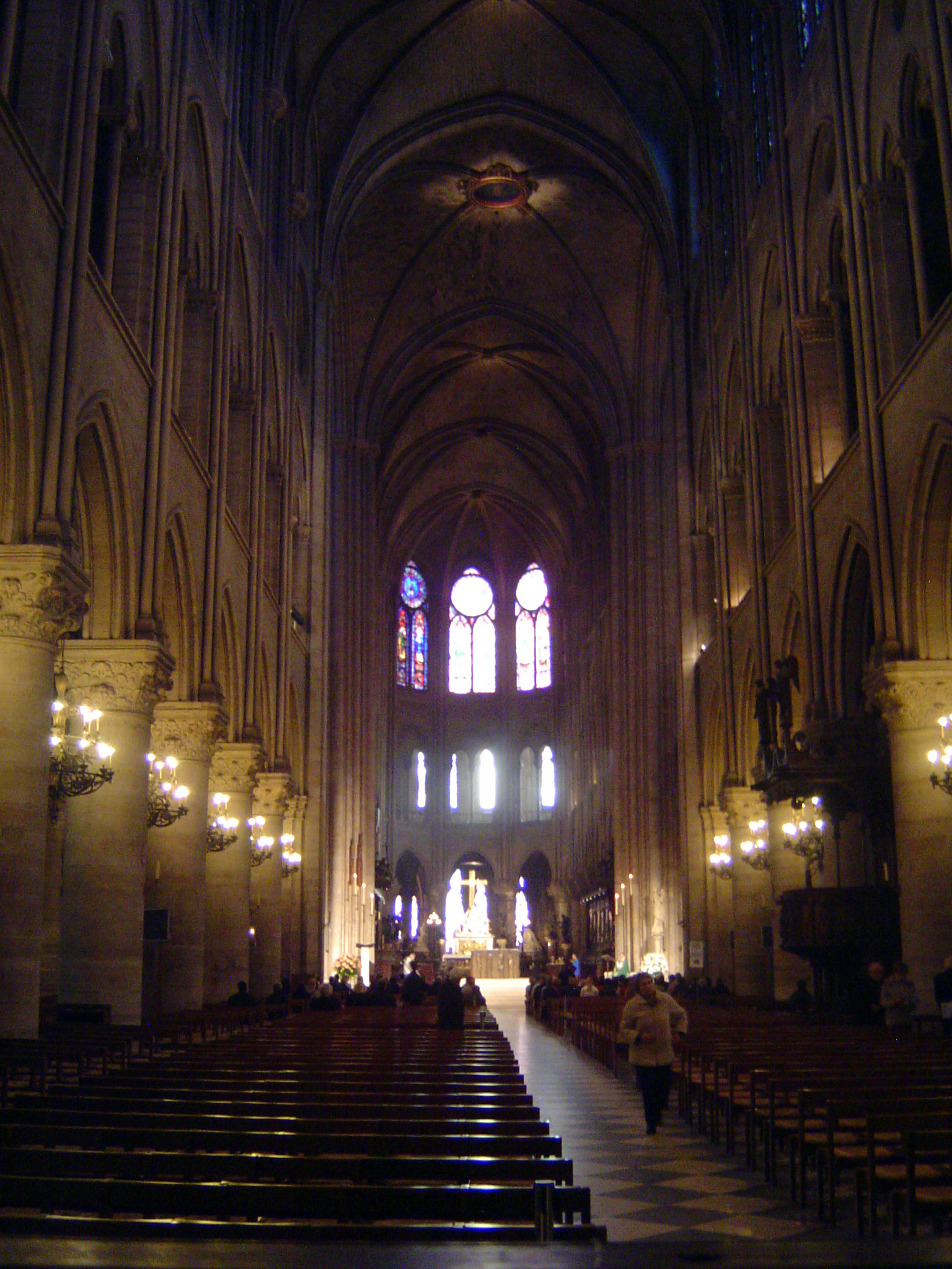 The nave is 33 meters high but only 12.5 across.
