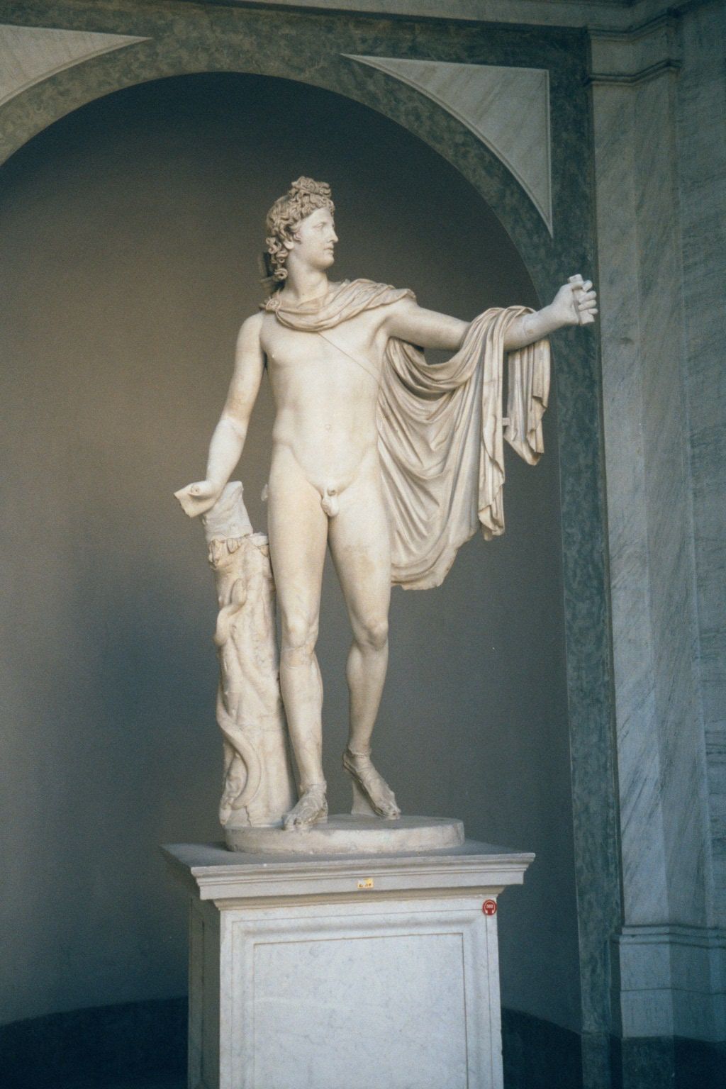 Later sculptors depended heavily—sometimes slavishly—on their antecedents. Consider the Apollo Belvedere, in the Vatican Museum. It's a Roma