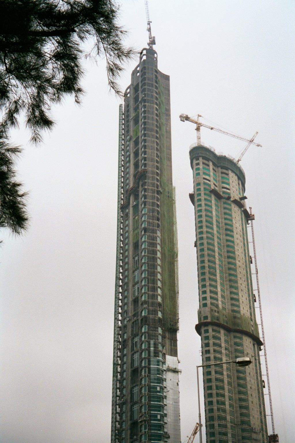 Residential towers under construction.