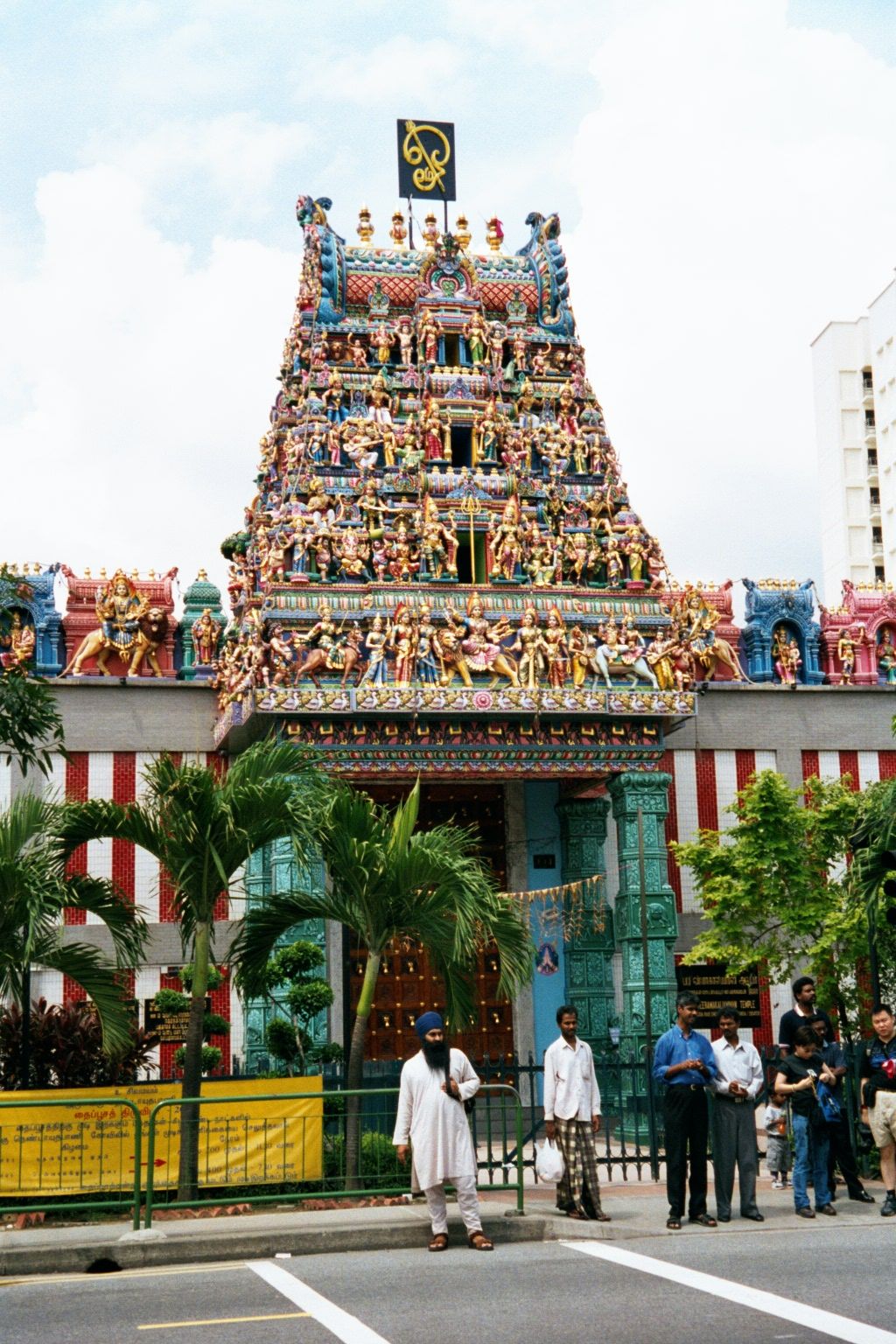 This is the entrance to the Sri Srinivasa Perumal temple, on Serangoon Road. Little India began to grow in the 1880s. There's a nearby river