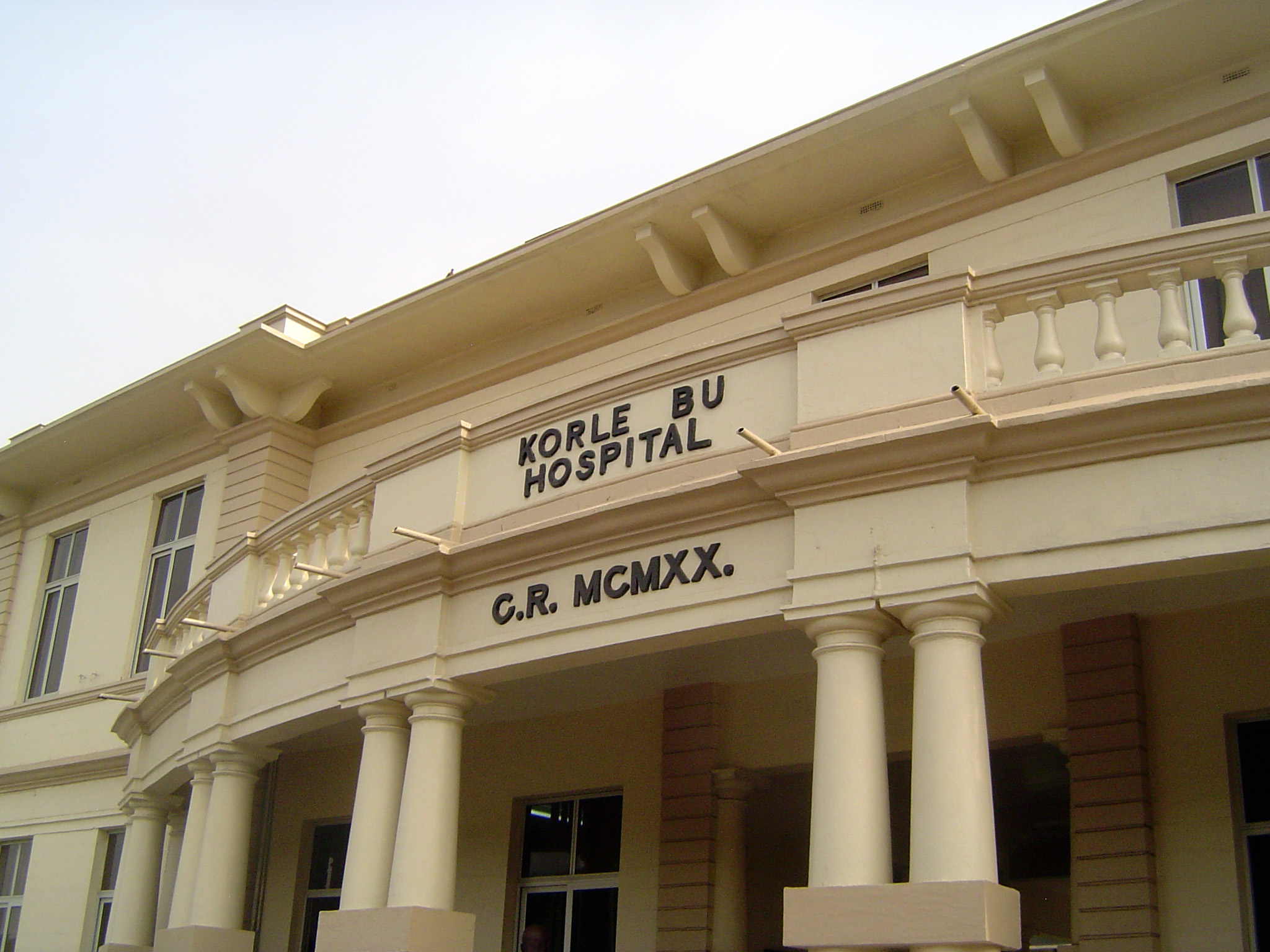 The entrance to the Korle Bu Hospital, Accra. Of it Guggisberg wrote, "The Gold Coast Hospital is certainly the largest of all the works whi