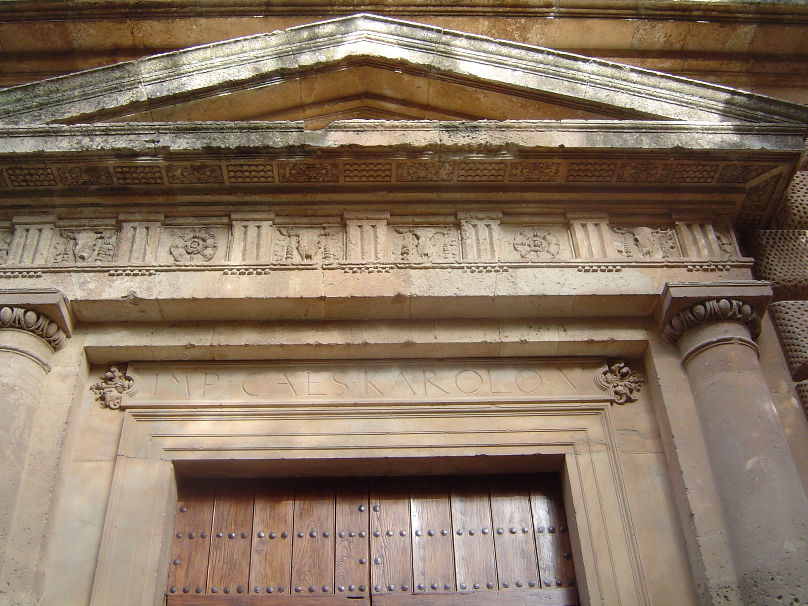 The inscription "Charles V, king-emperor" is a reminder of Spain's power at the time.