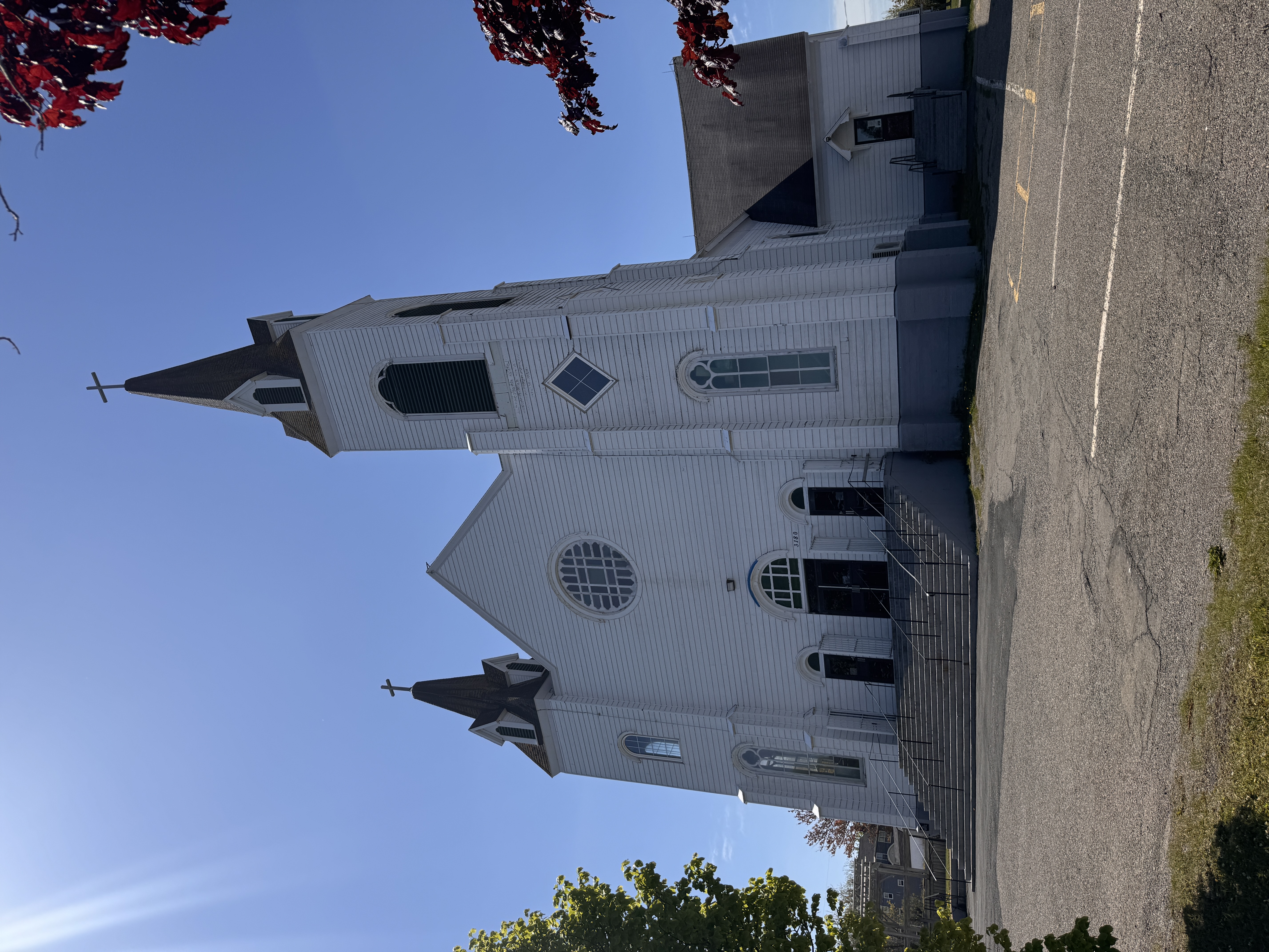 New Waterford's Our Lady of Mount Carmel Church was built in 1912.  Now called St. Leonard's, it's three blocks from those miners' houses.