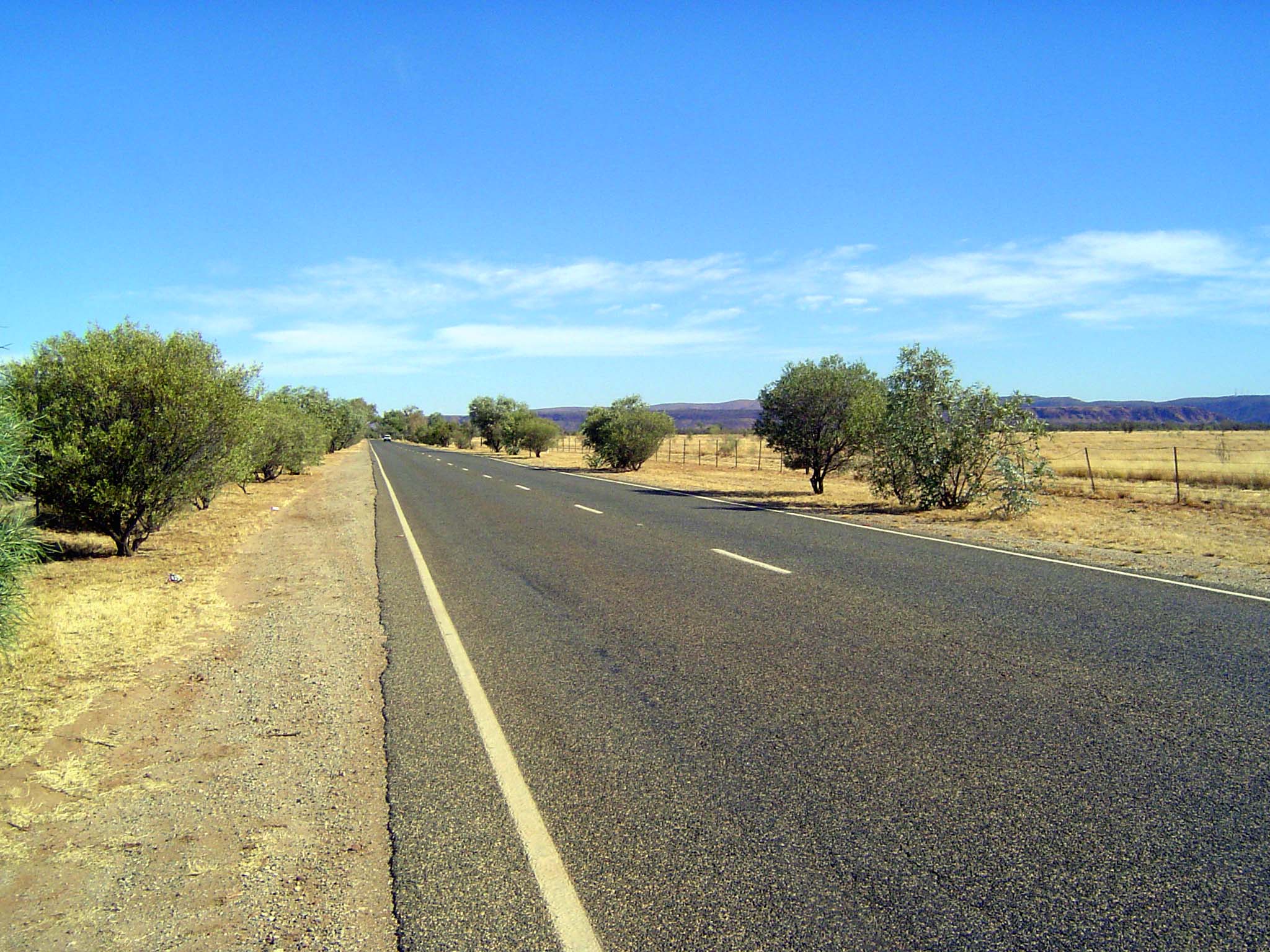 The road into town. Plenty of space, and a good road to boot.