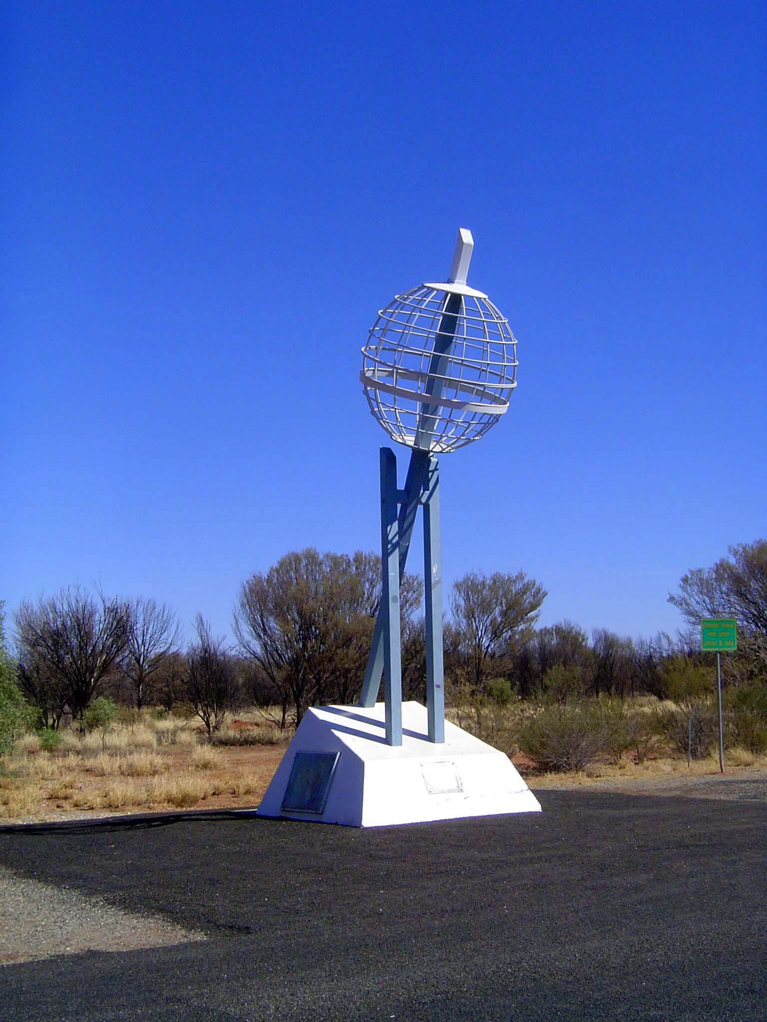 Lacking in conventional distractions, the highway boasts a profusion of monuments, often erected at private expense. Here's the one marking