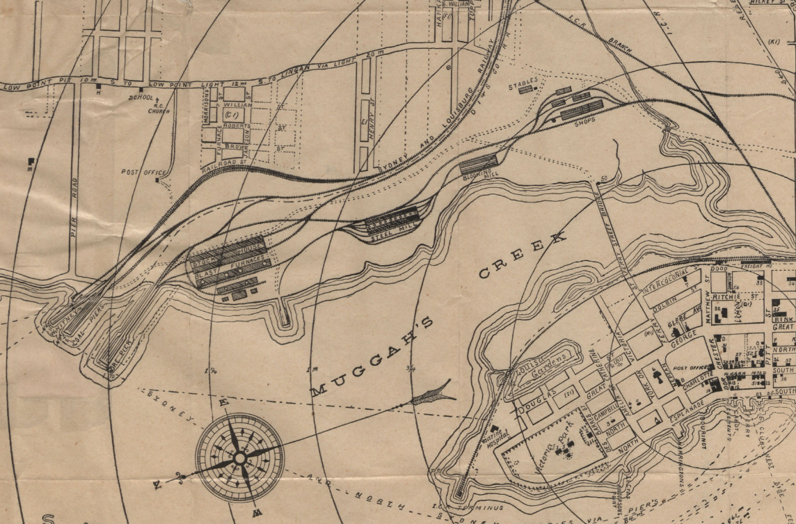Here's the mill in the early days.   The buildings nearest the water are labeled Stock House call it the mill's pantry and Blast Furnaces.