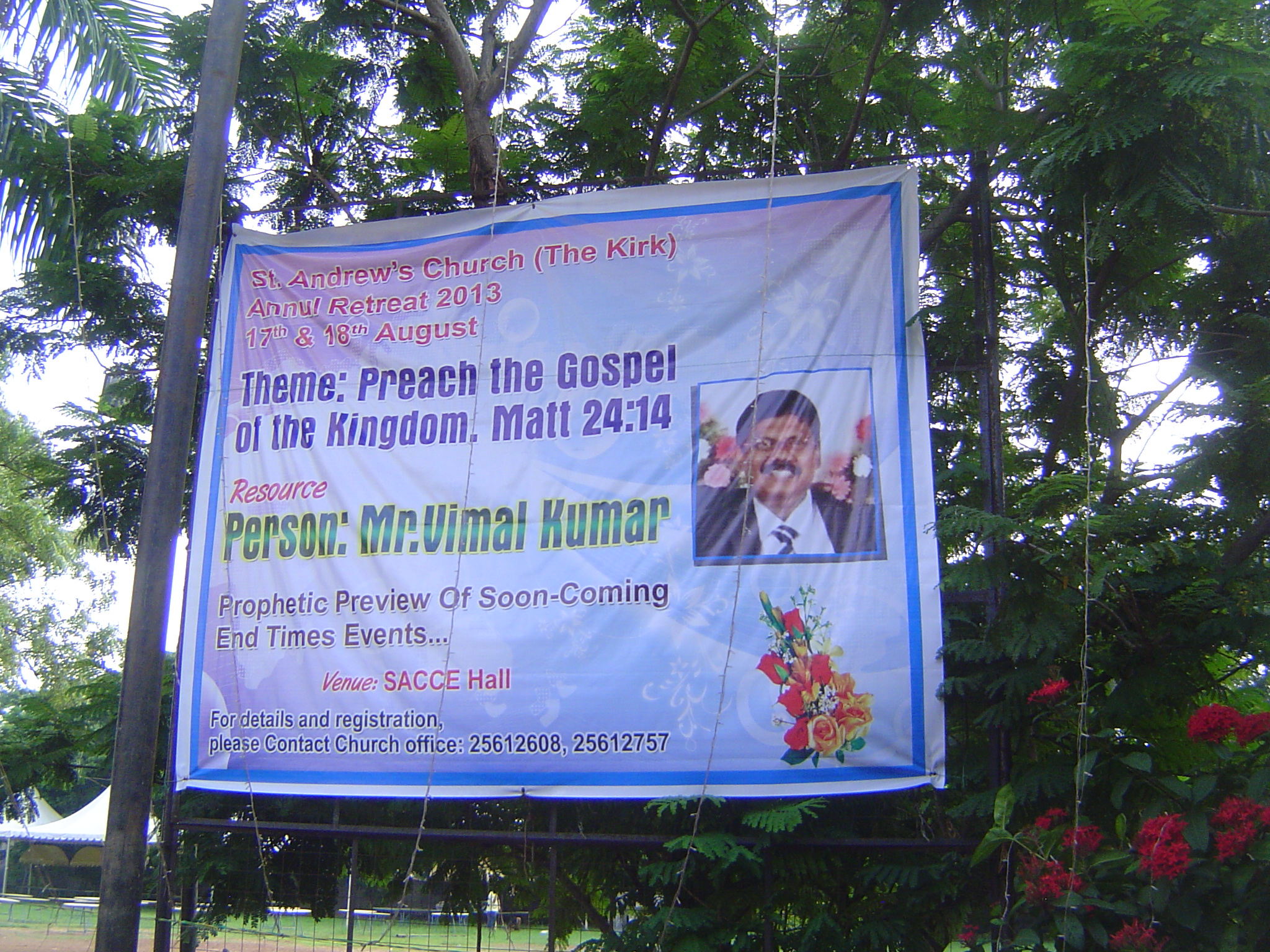 Outside, preparations are in motion for a special event.